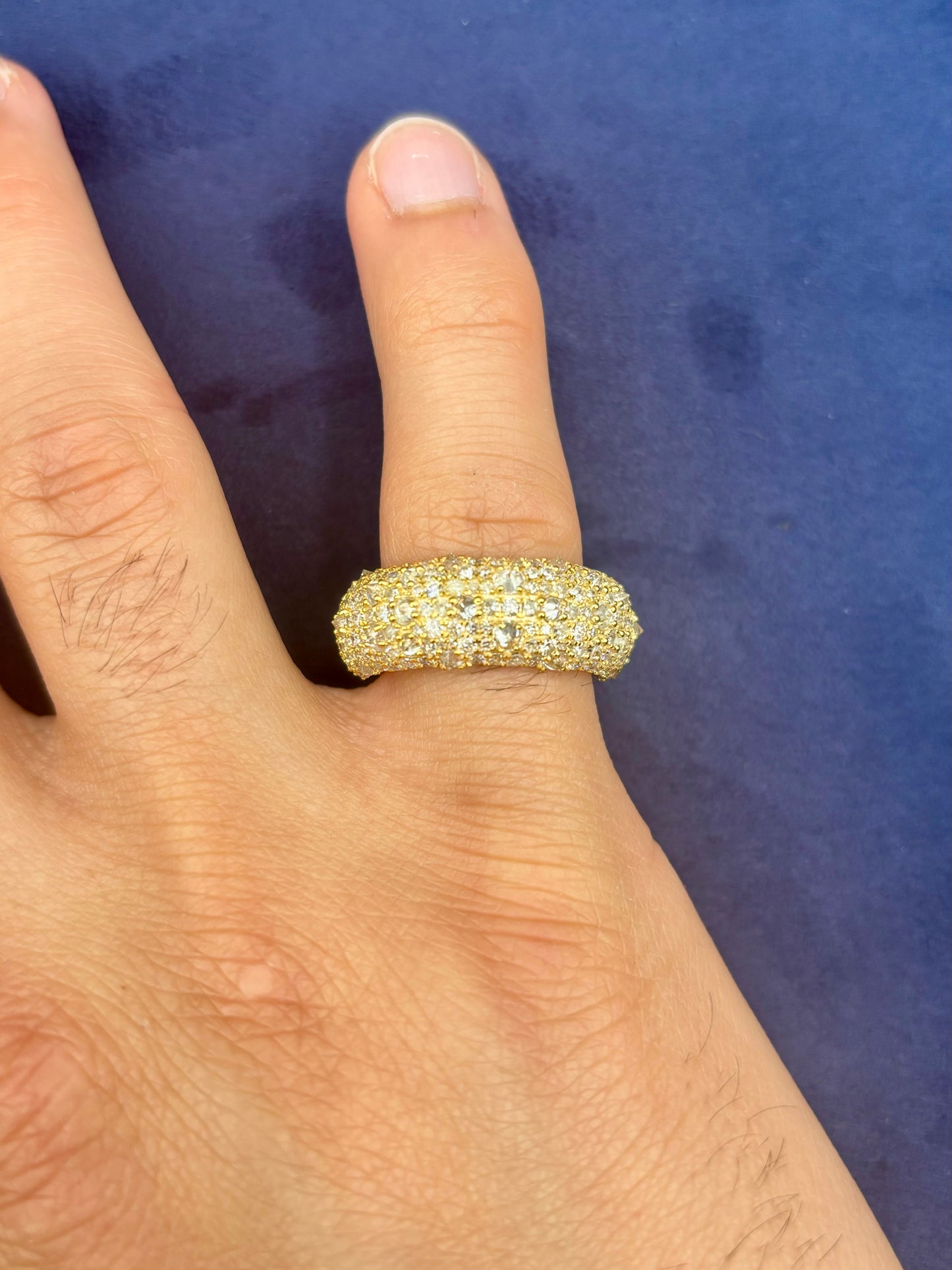 14k Mosaic Upside-Down Diamond Ring