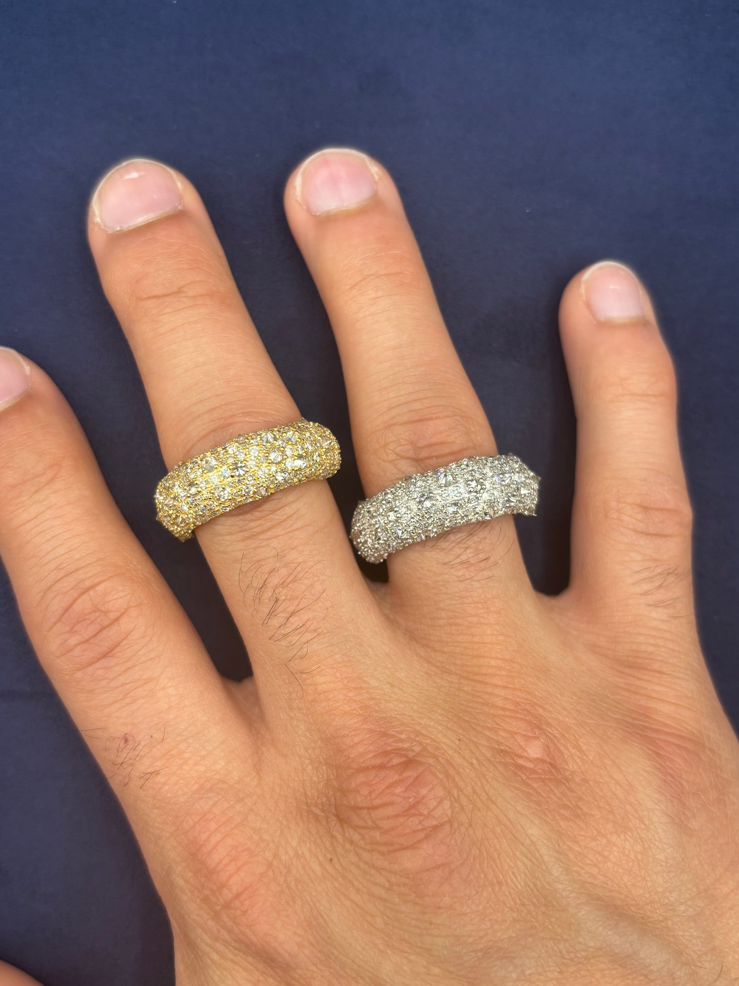 14k Mosaic Upside-Down Diamond Ring