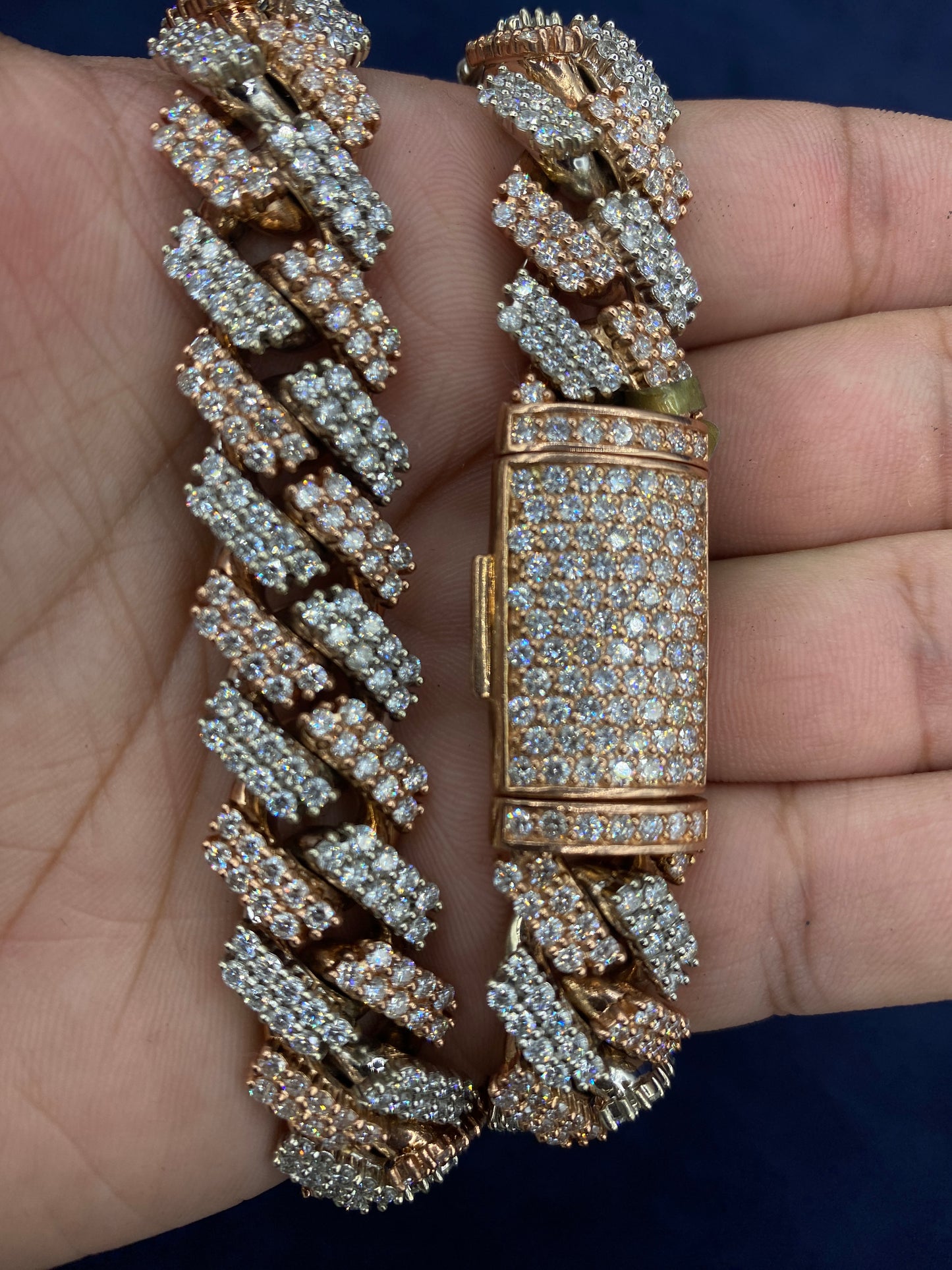 10K Two-Tone Diamond Cuban link chain 16mm
