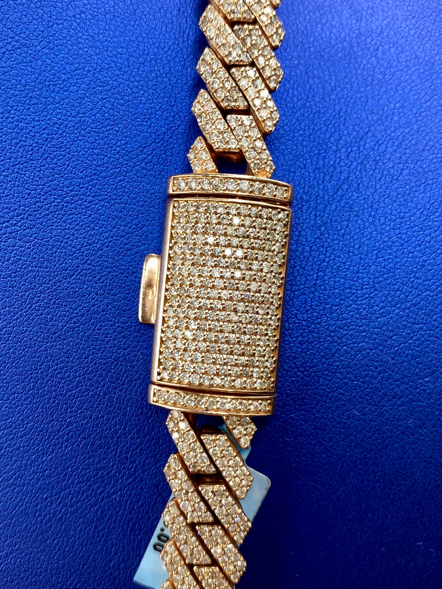 14k Rose Gold Jumbo Diamond Cuban Chain 12mm