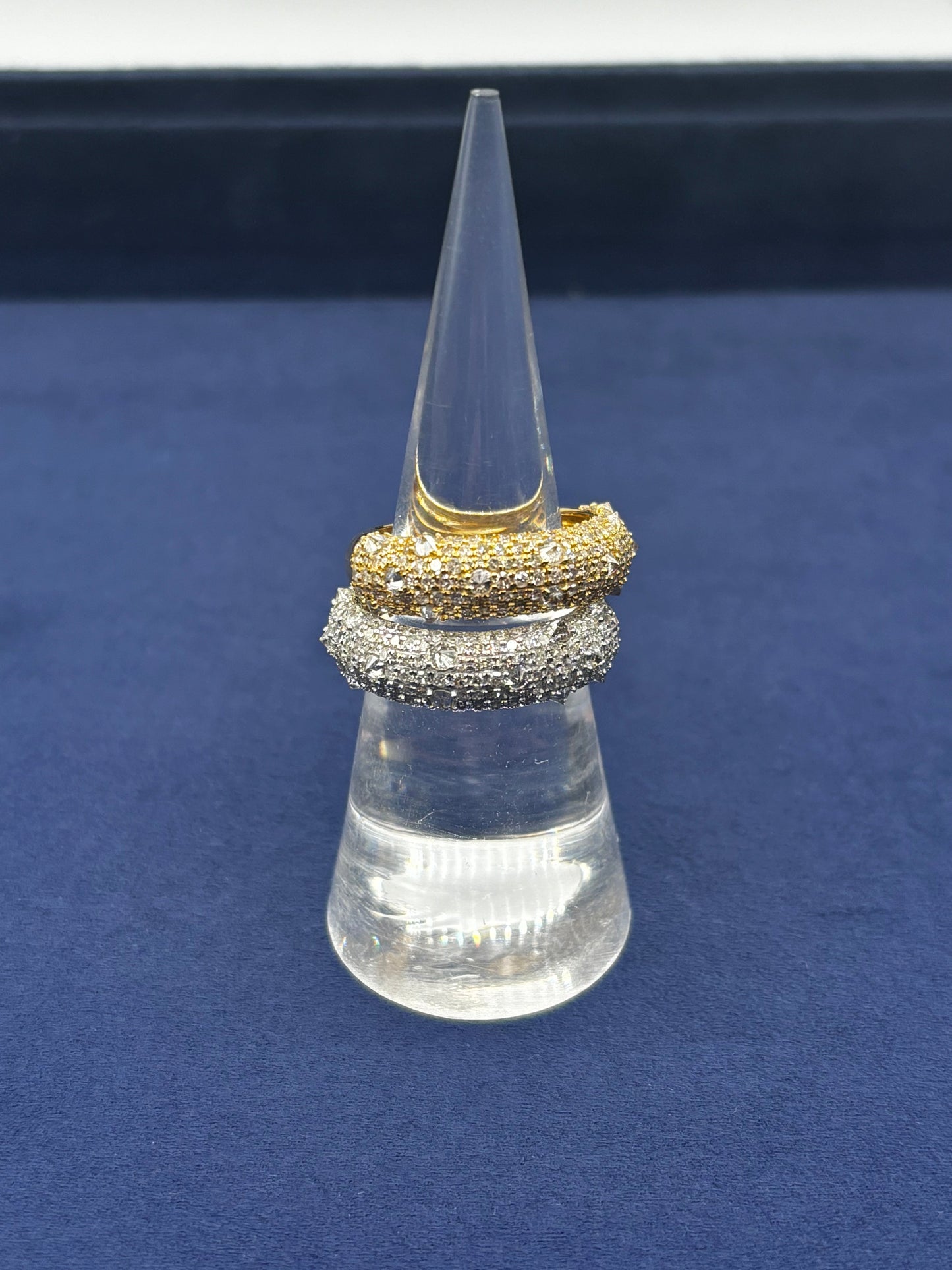14k Mosaic Upside-Down Diamond Ring