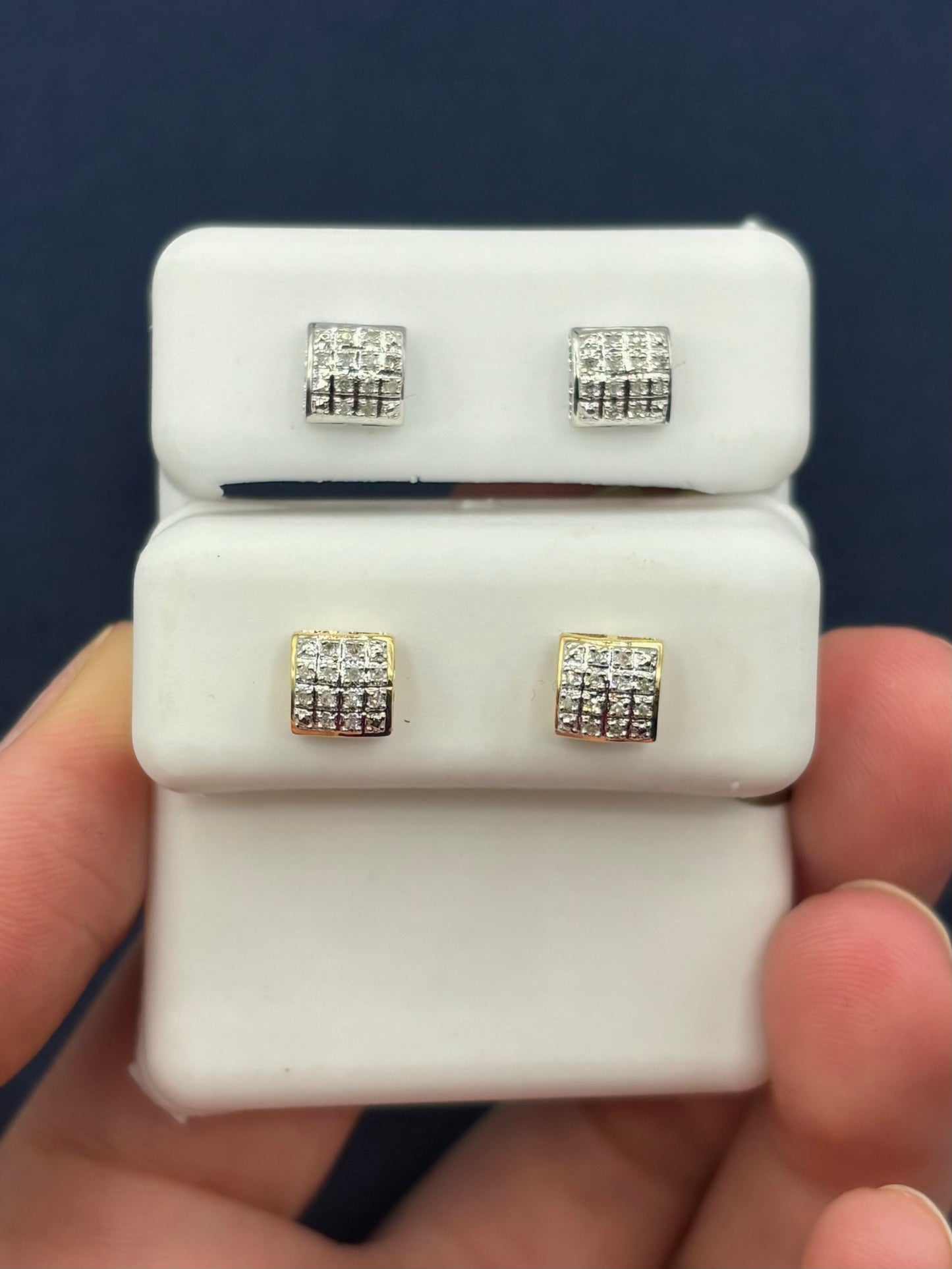 10K Square Coordinate Earrings