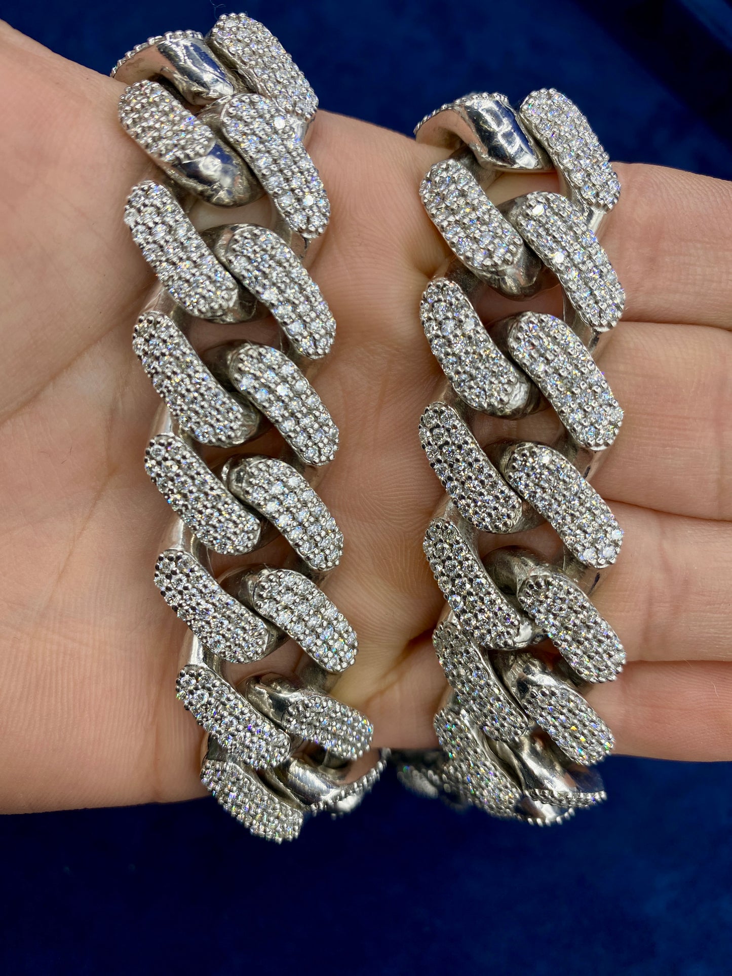 14k White Gold Jumbo Diamond Cuban Chain 20mm