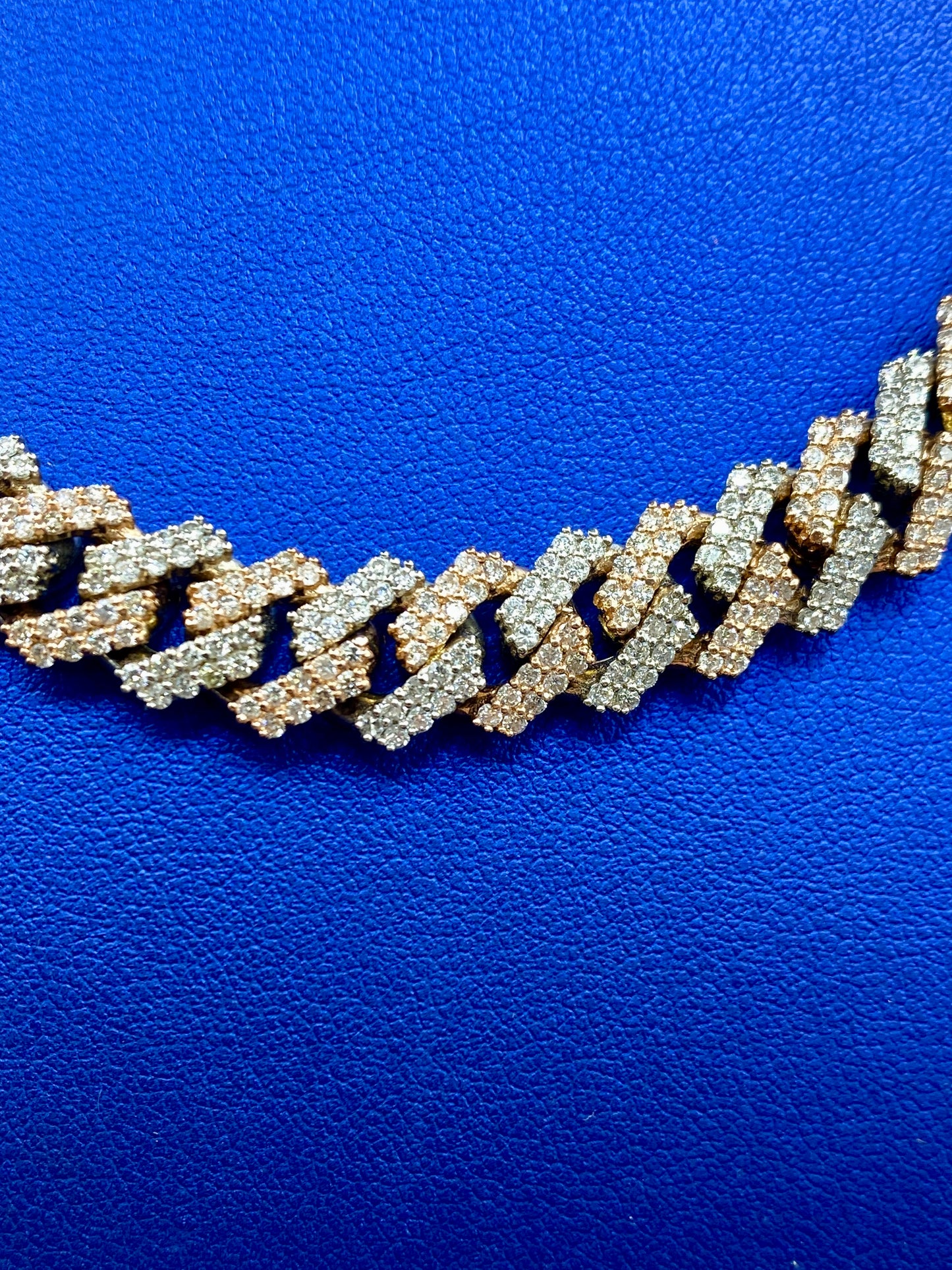 14k Two-Tone Jumbo Diamond Cuban Chain 10.5mm