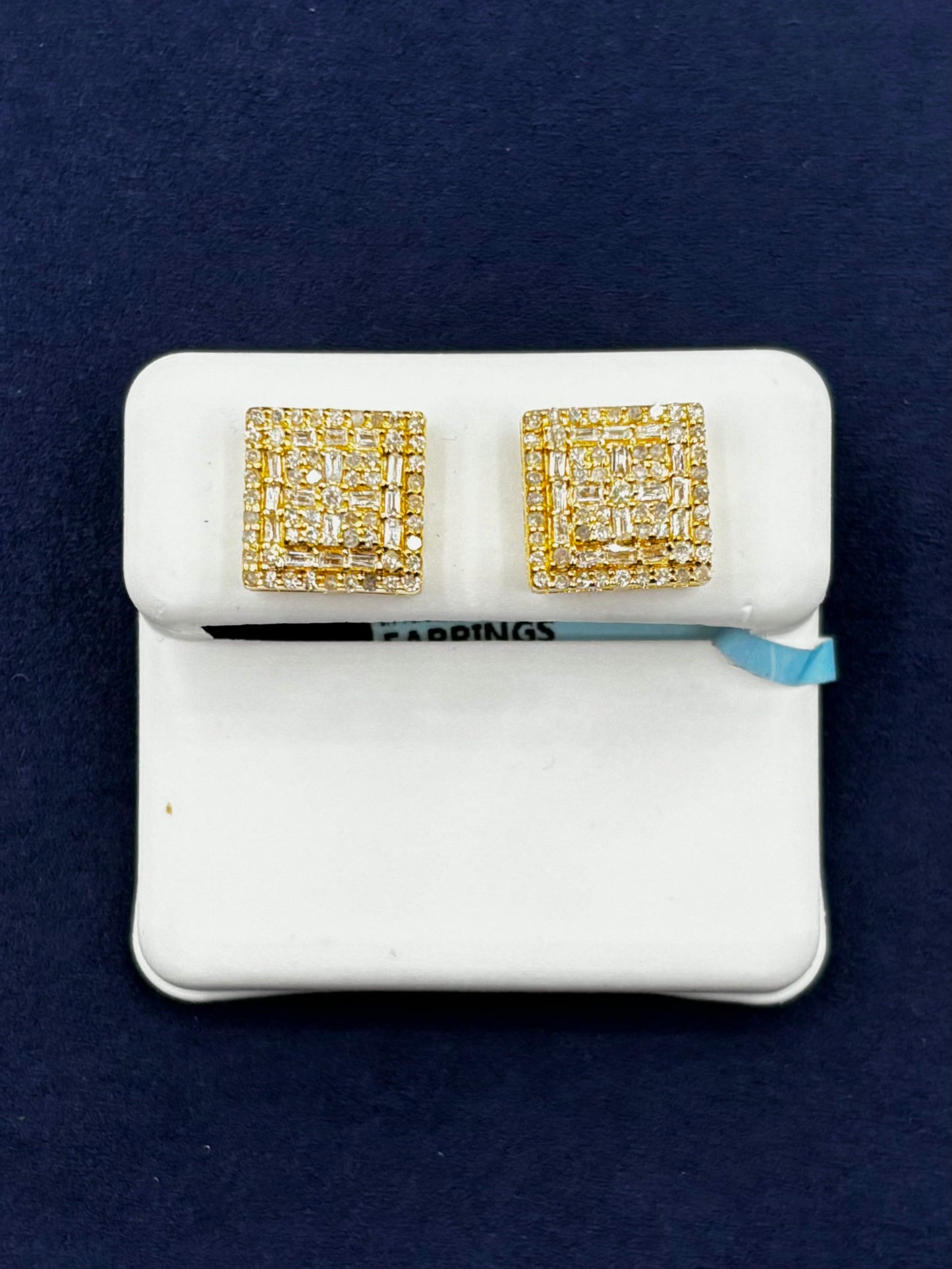 14K Square Earrings .93 CT