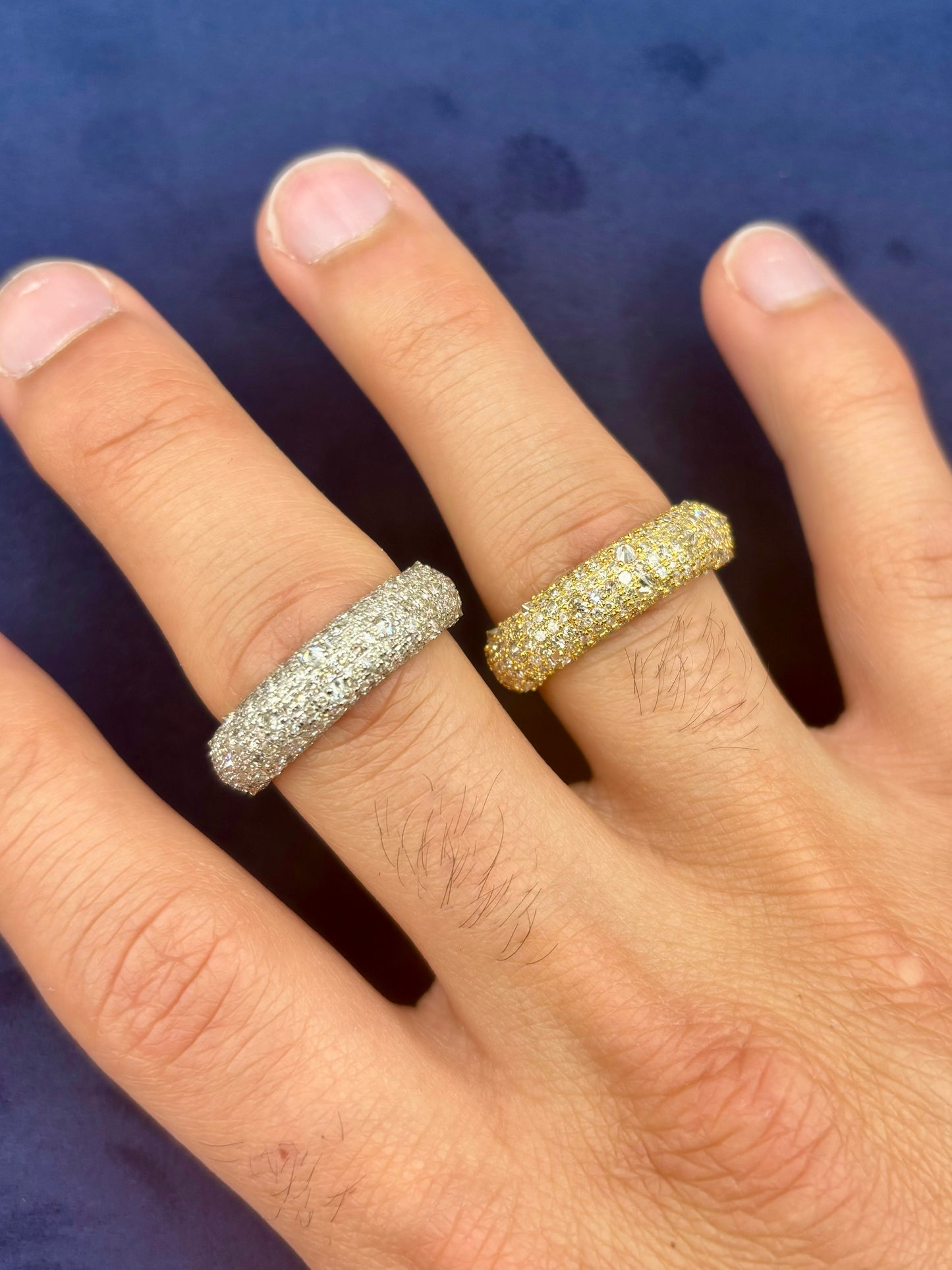 14k Mosaic Upside-Down Diamond Ring