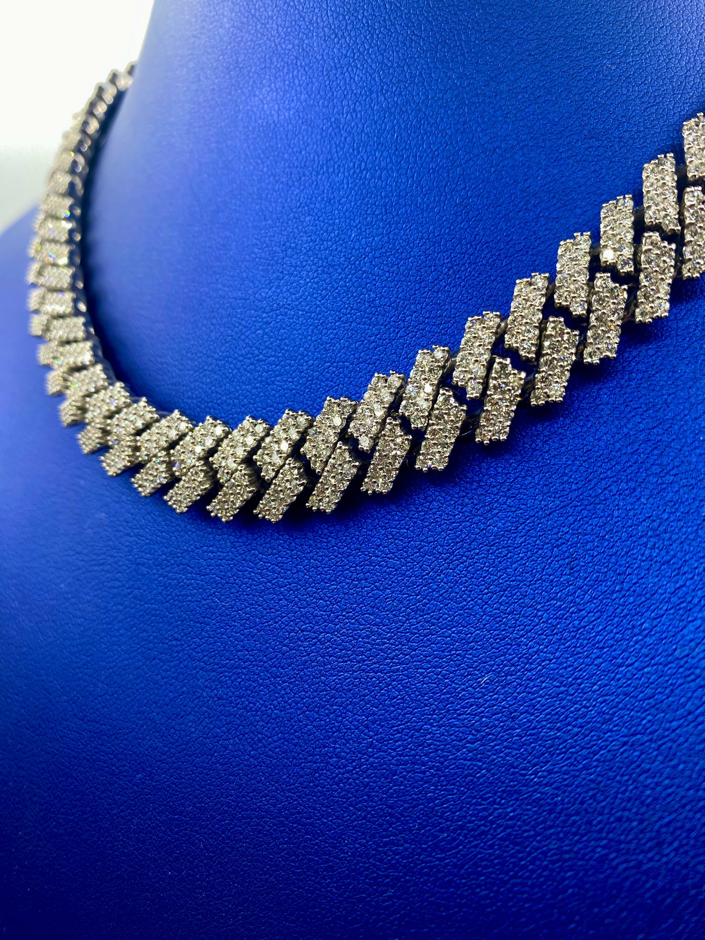 12.7mm Iced Out Cuban Chain 16”