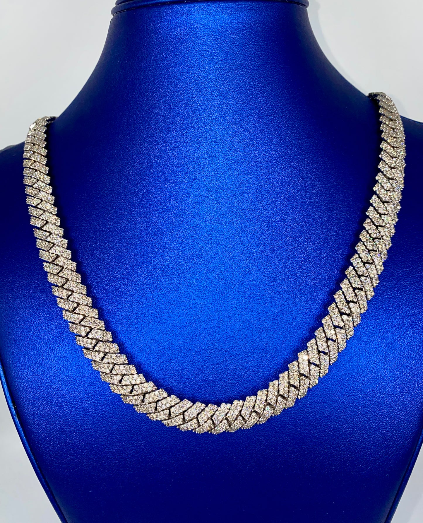 14k 12.5mm Cuban Link Diamond Chain 22”