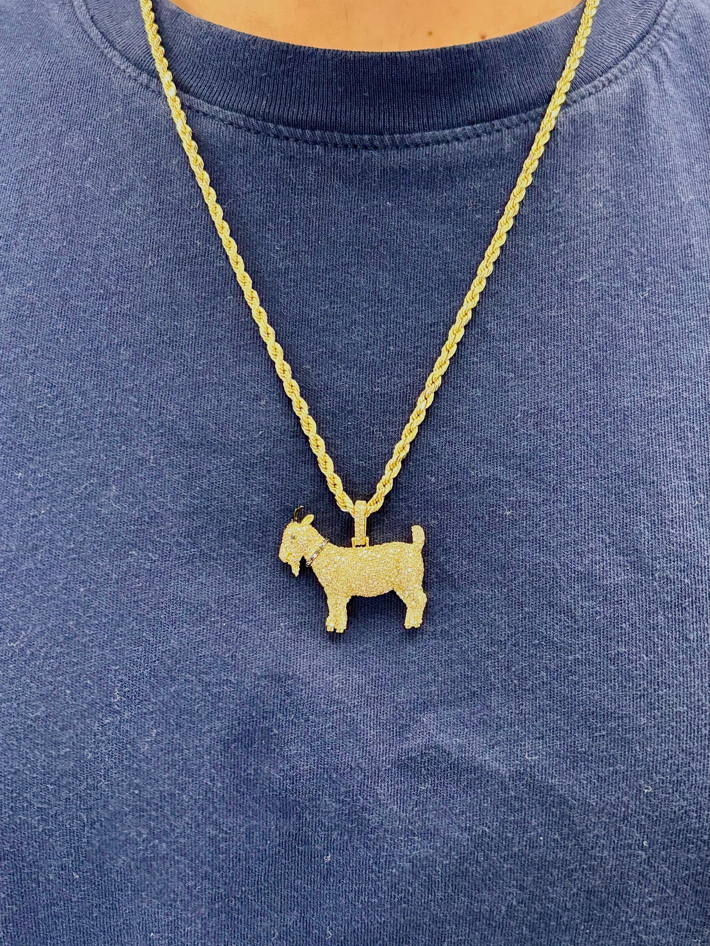 10k Large Goat Pendant