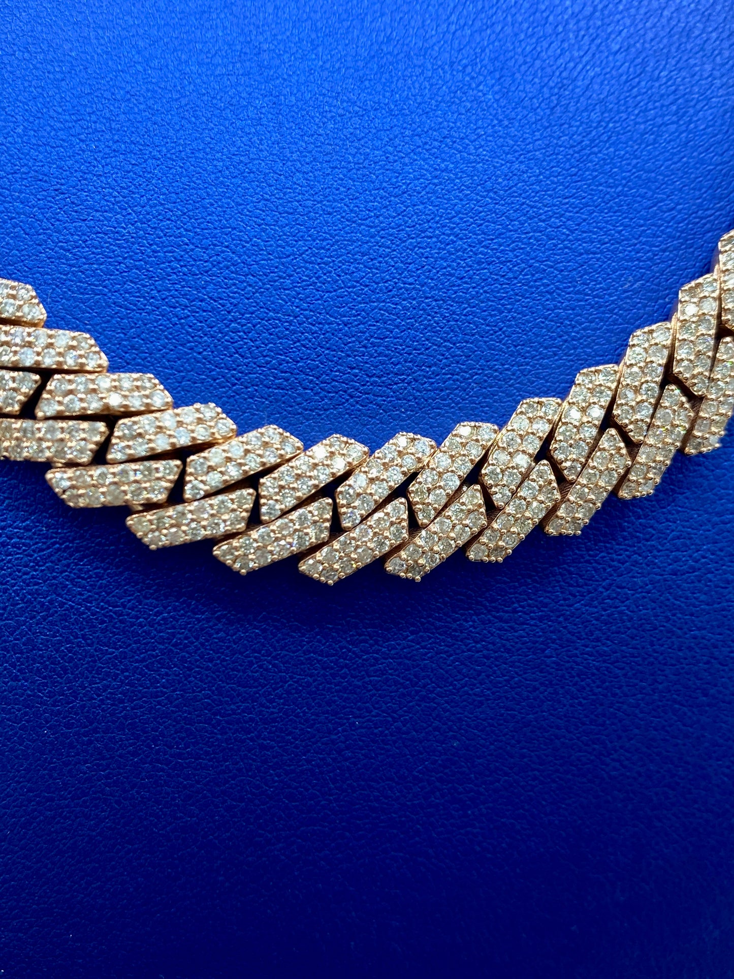 14k Rose Gold Jumbo Diamond Cuban Chain 12mm