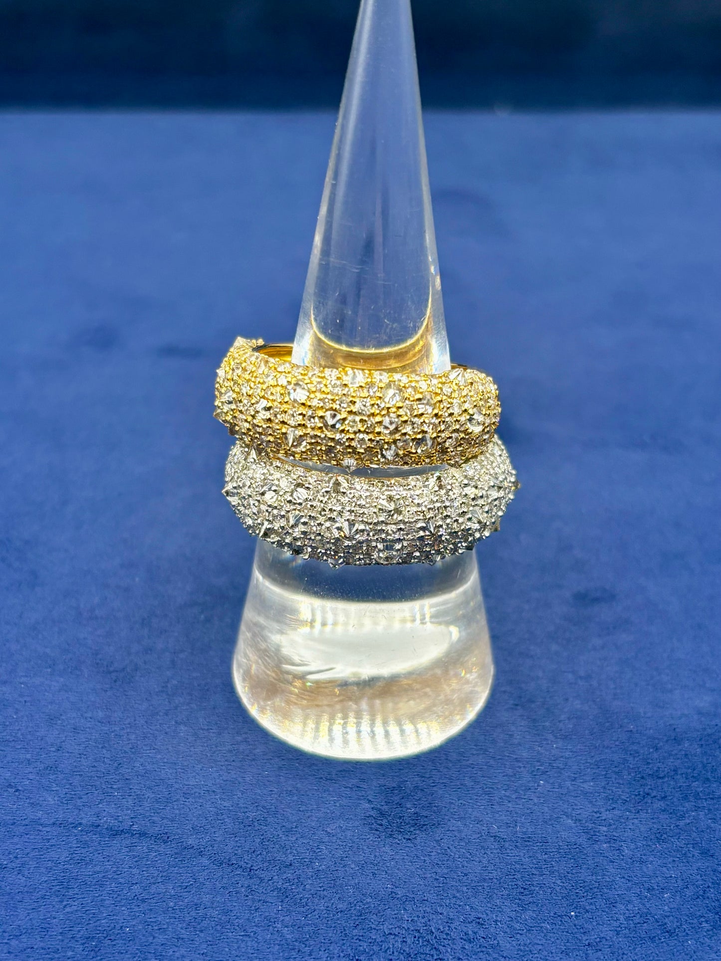 14k Mosaic Upside-Down Diamond Ring