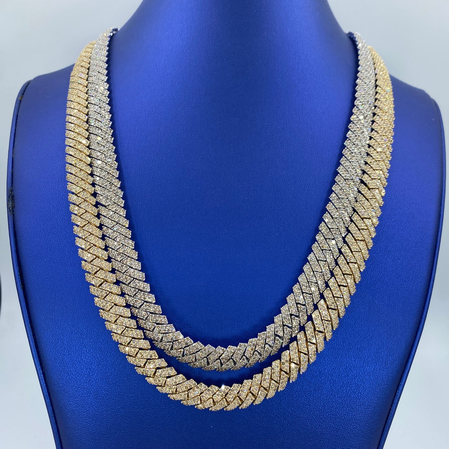 10K 10.5MM Cuban Link Diamond Chain 22"