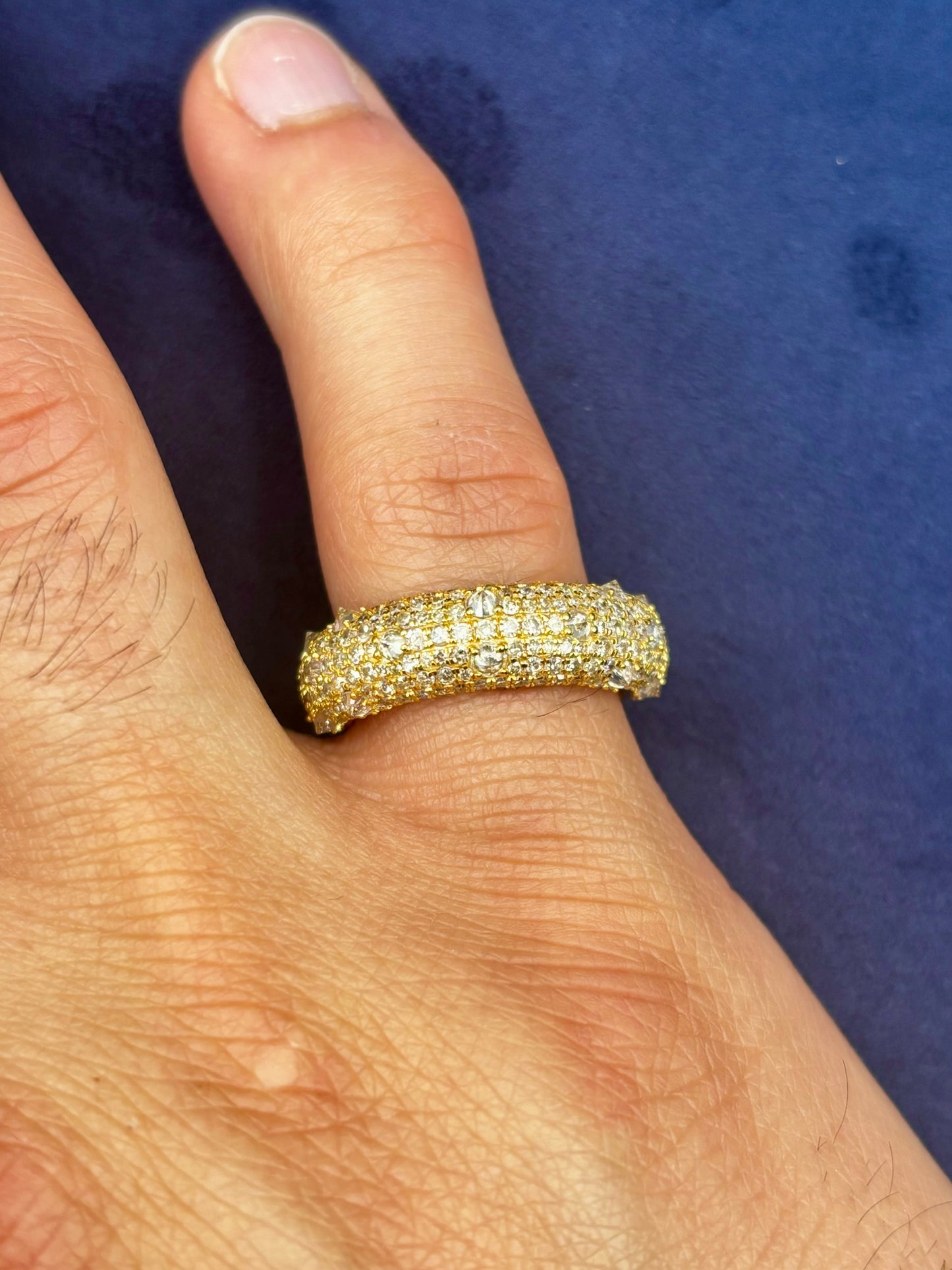 14k Mosaic Upside-Down Diamond Ring