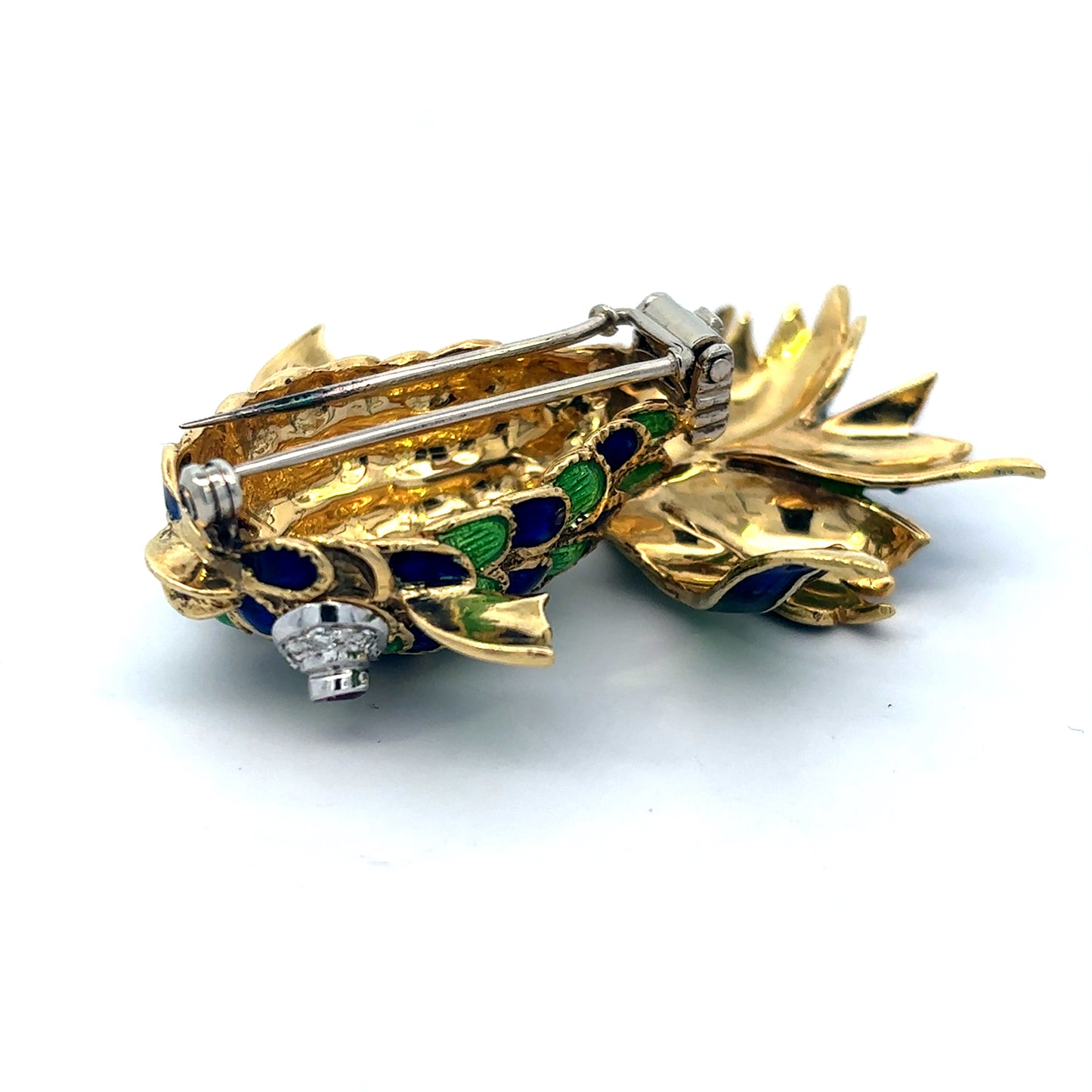18k Elegant Koi Fish Enamel Pin Brooch