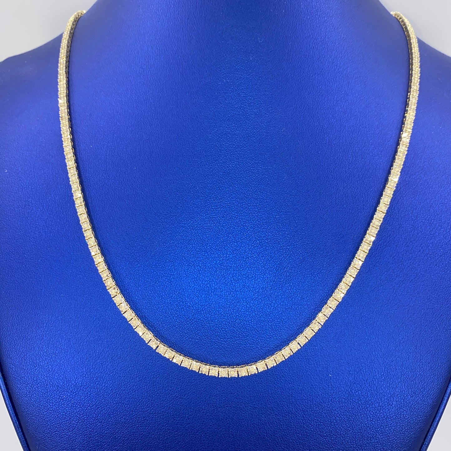 10K 3.3MM Square Diamond Tennis Chain 20"