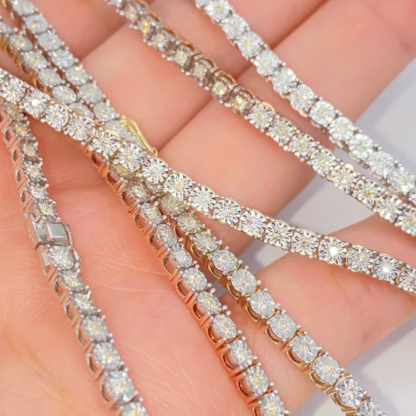 10K 3.5MM Diamond Tennis Chain Necklace