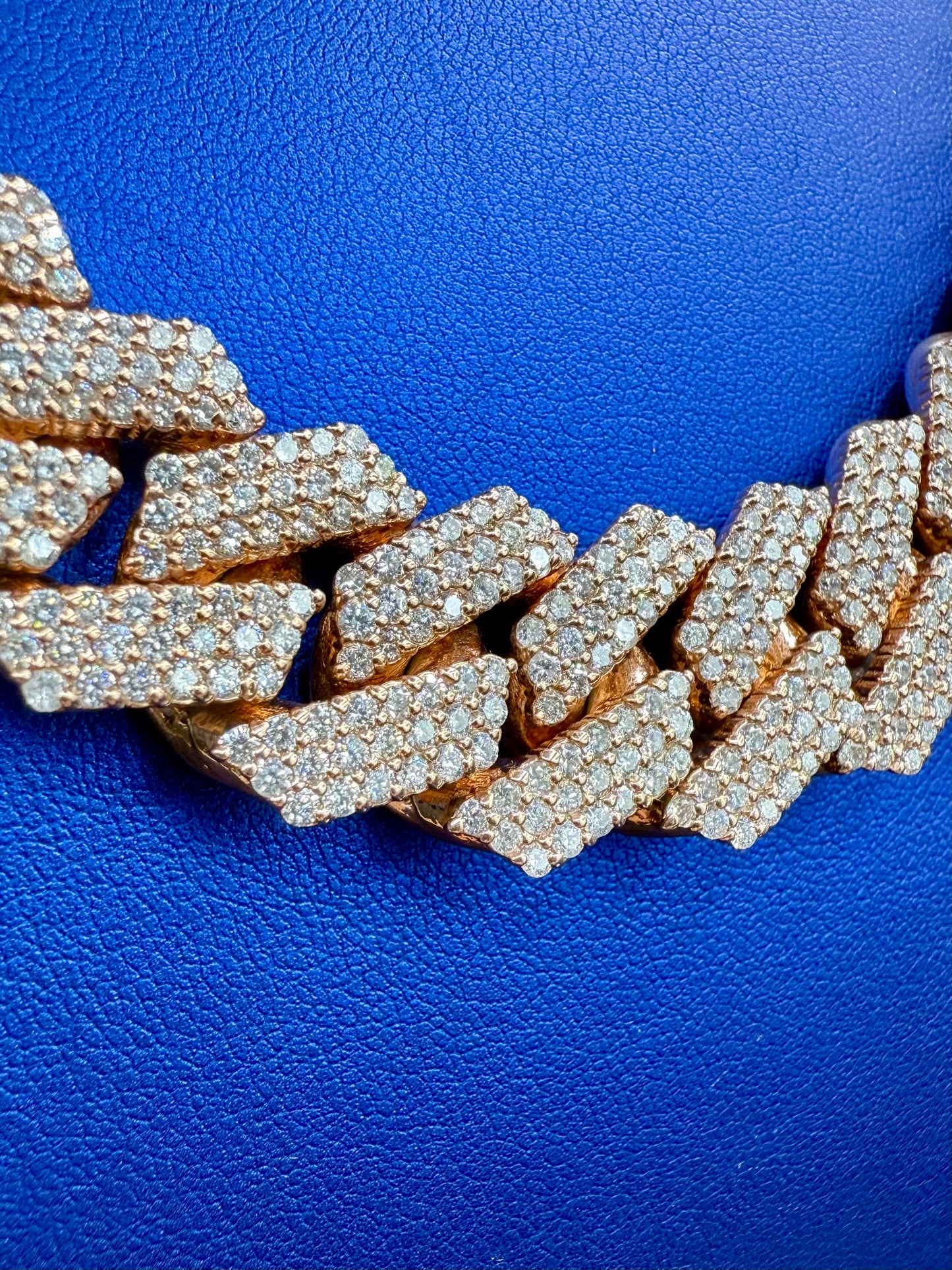 14k Jumbo Rose Gold Bust-Down Diamond Cuban Chain