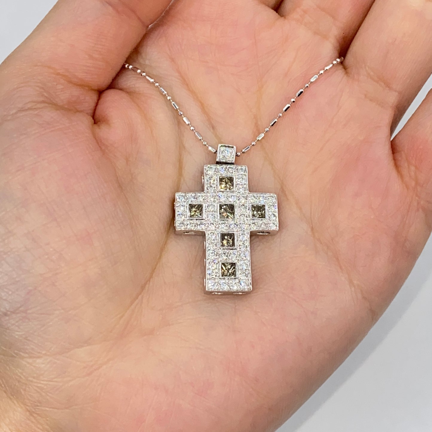 14K Cross Diamond Pendant Necklace