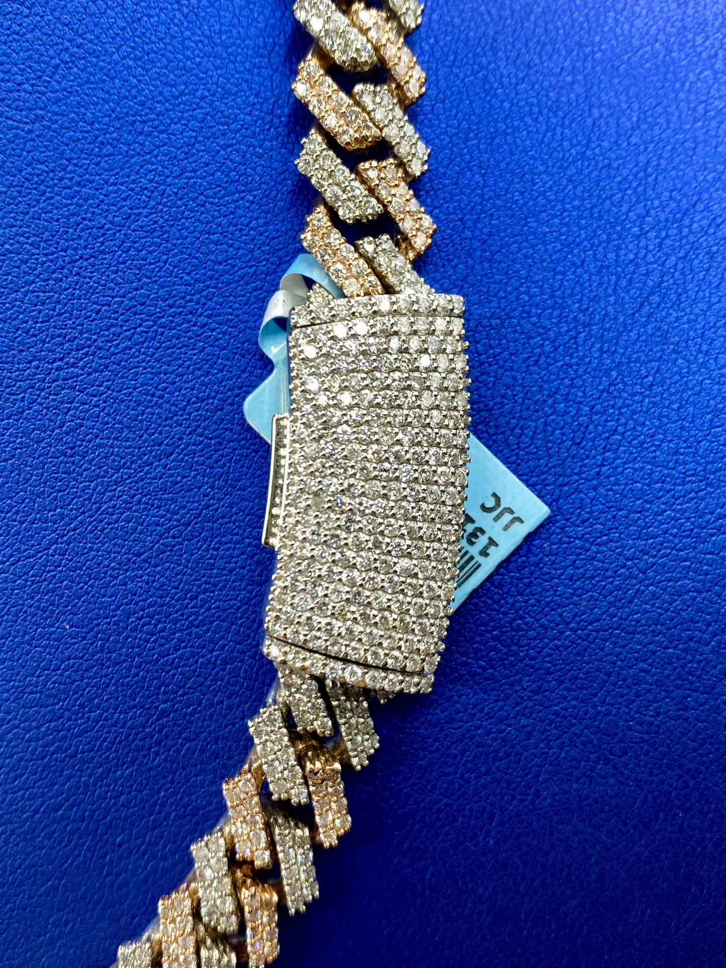 14k Two-Tone Jumbo Diamond Cuban Chain 10.5mm