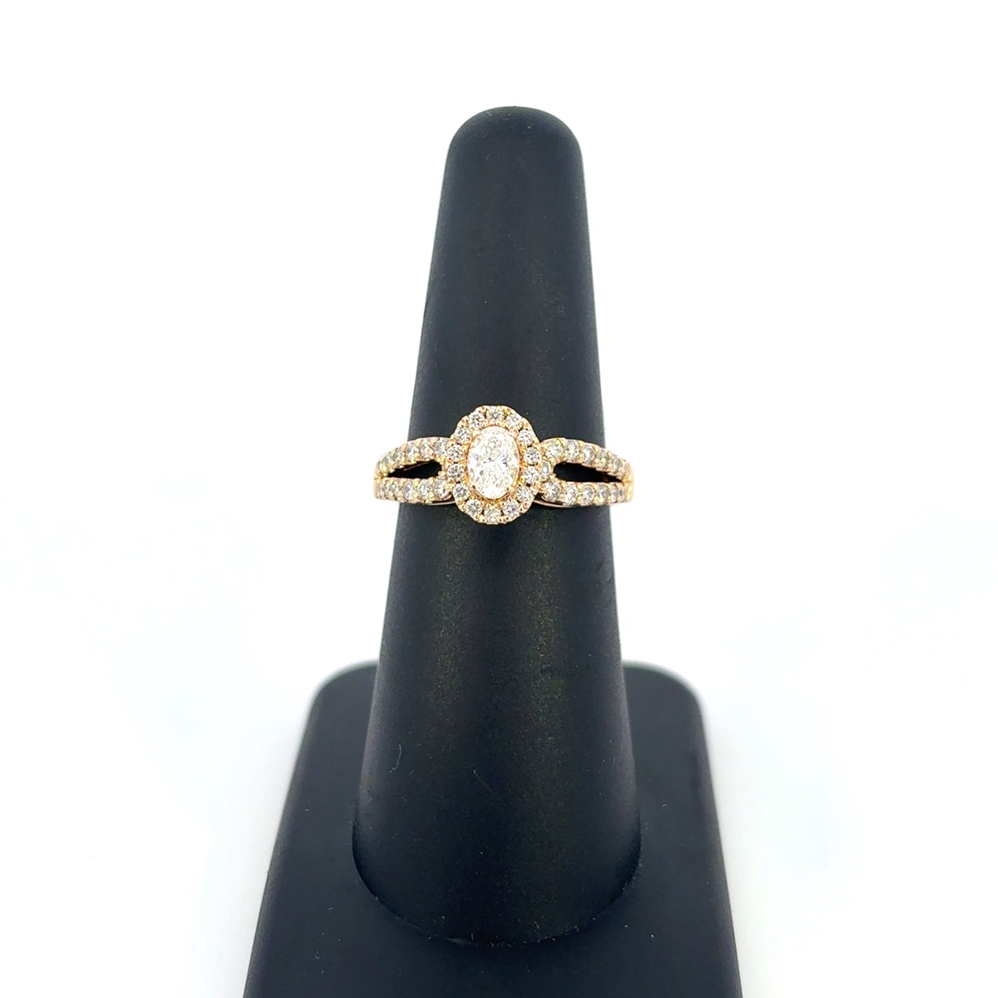 14k Oval Diamond Engagement Ring