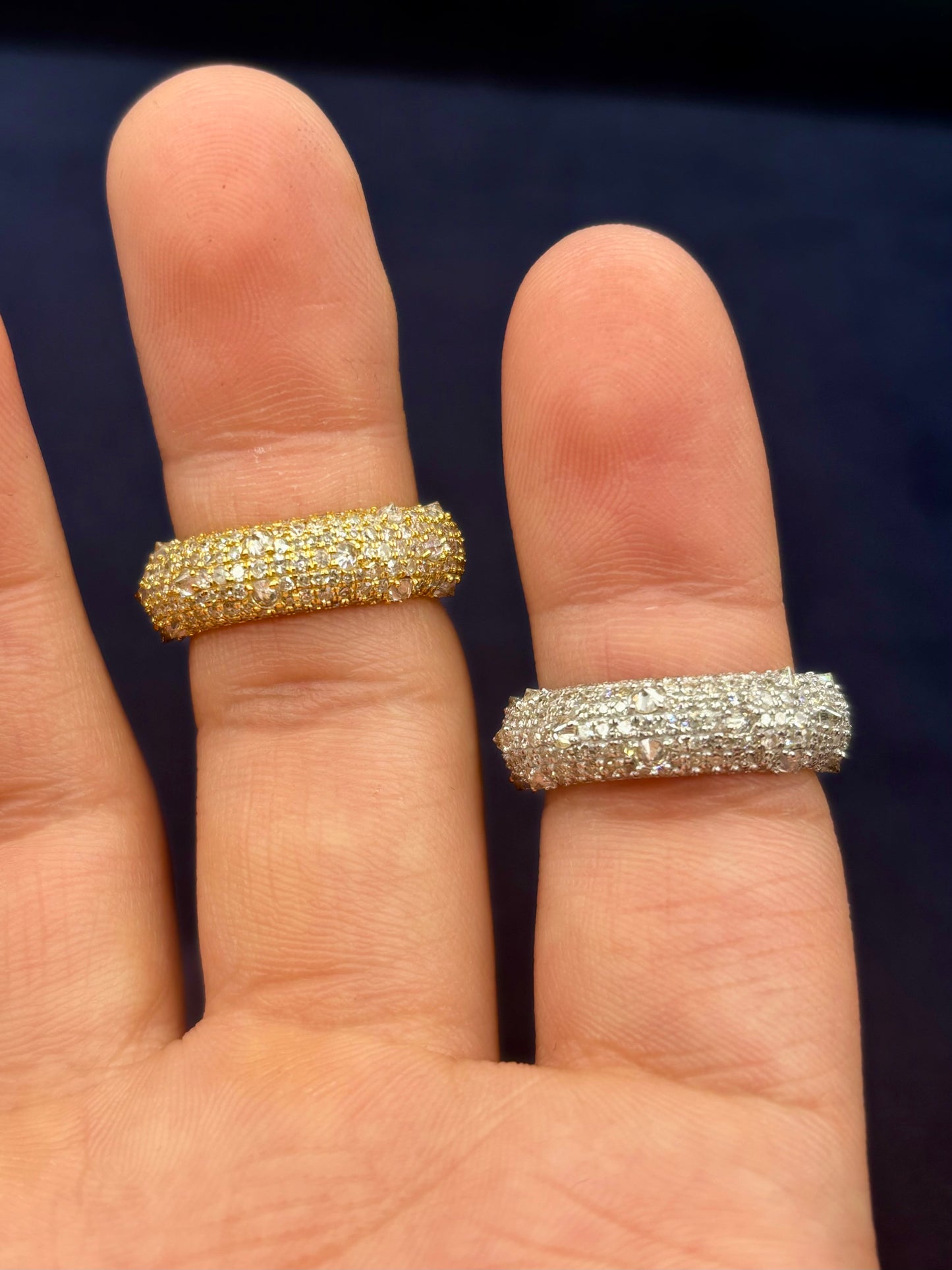 14k Mosaic Upside-Down Diamond Ring