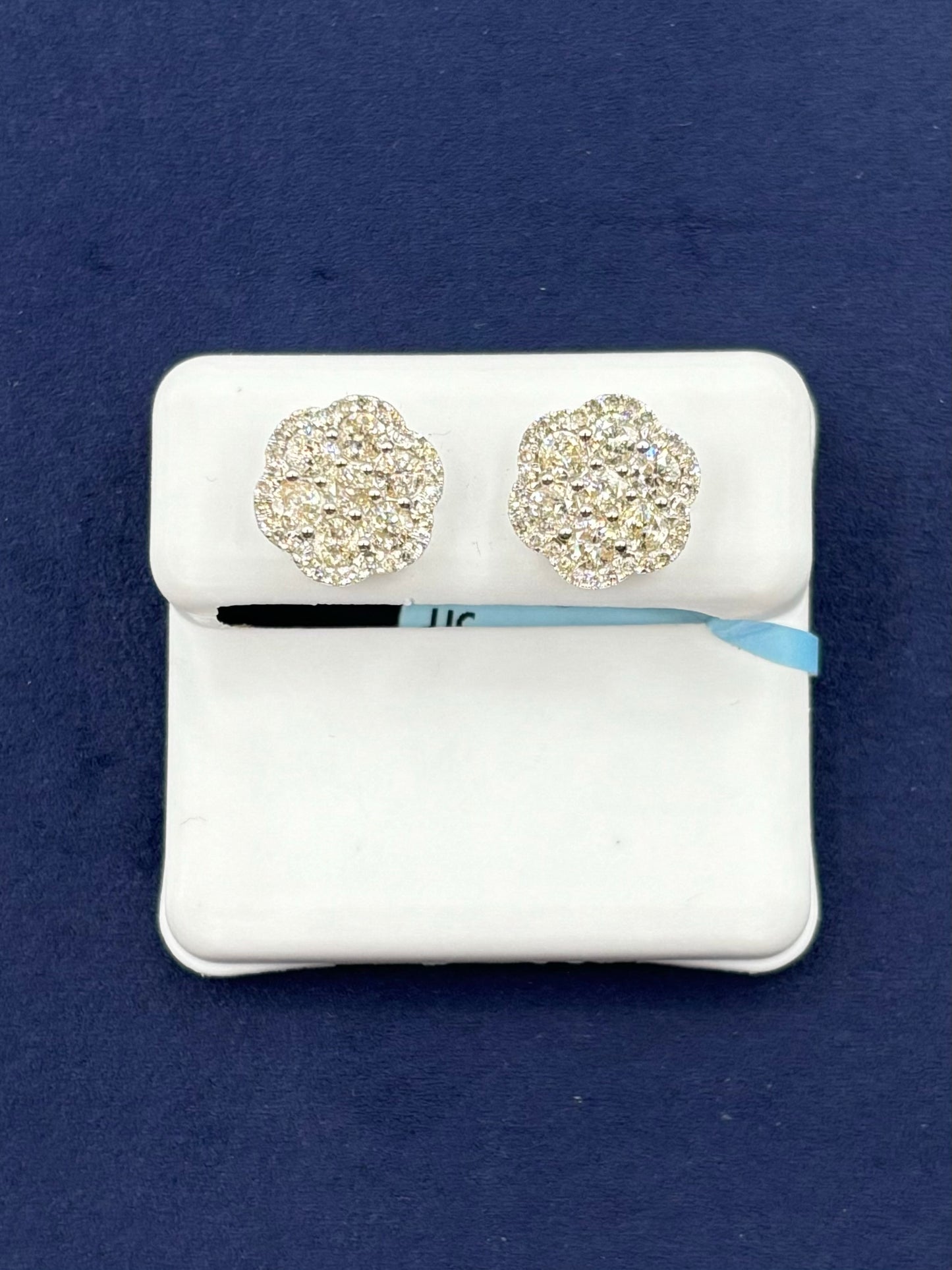 14K Diamond Flower Earrings
