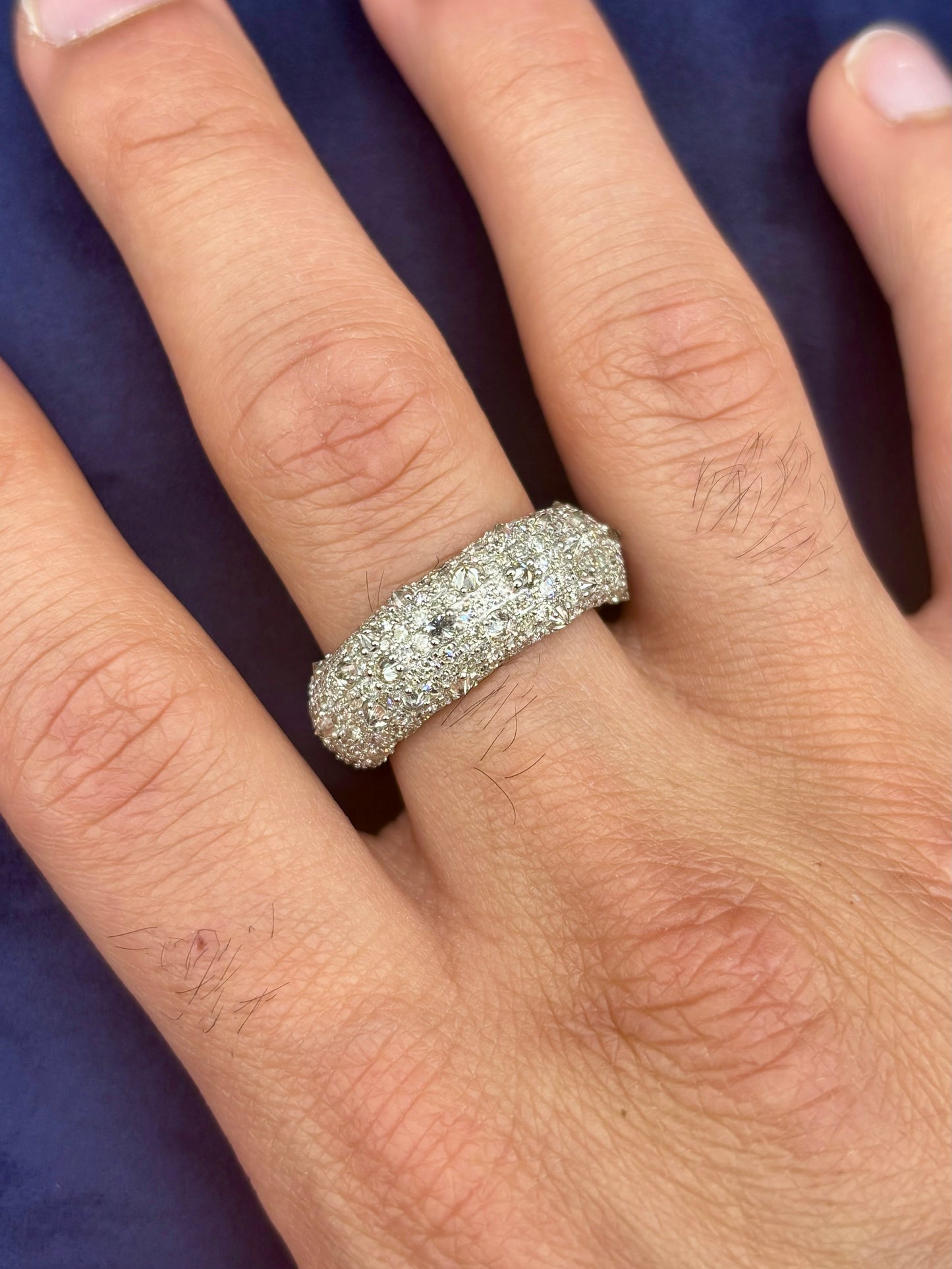 14k Mosaic Upside-Down Diamond Ring