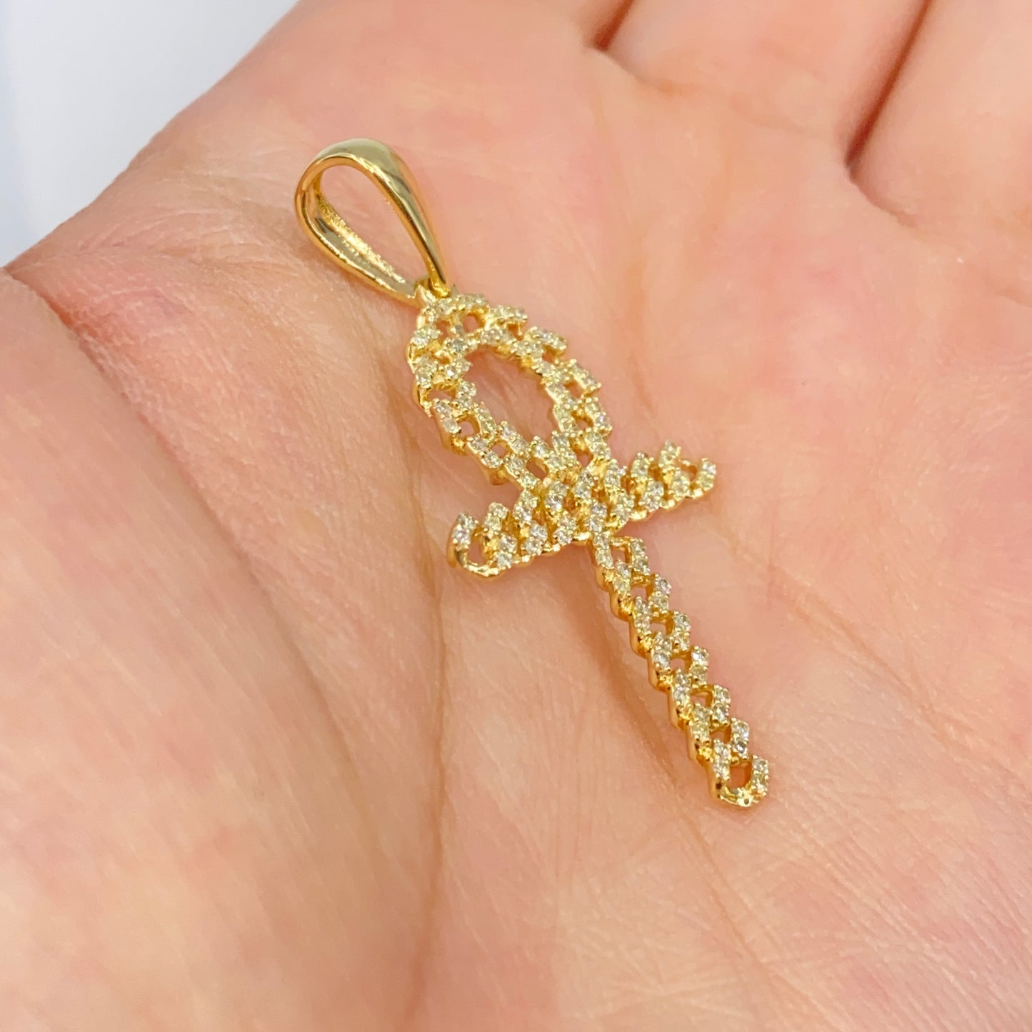 14K Ankh Diamond Pendant
