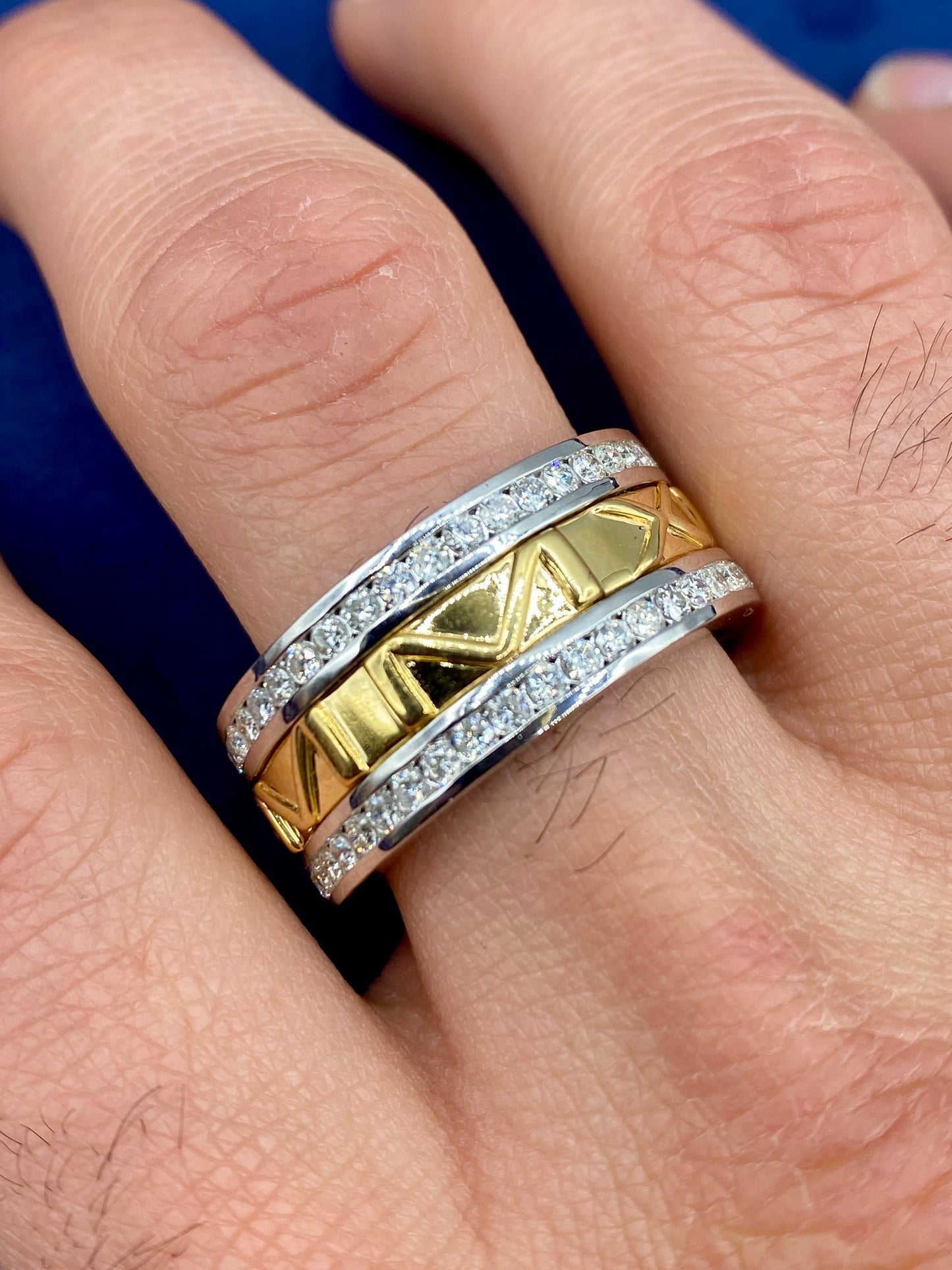 14k Custom Roman Numeral Date Ring Band