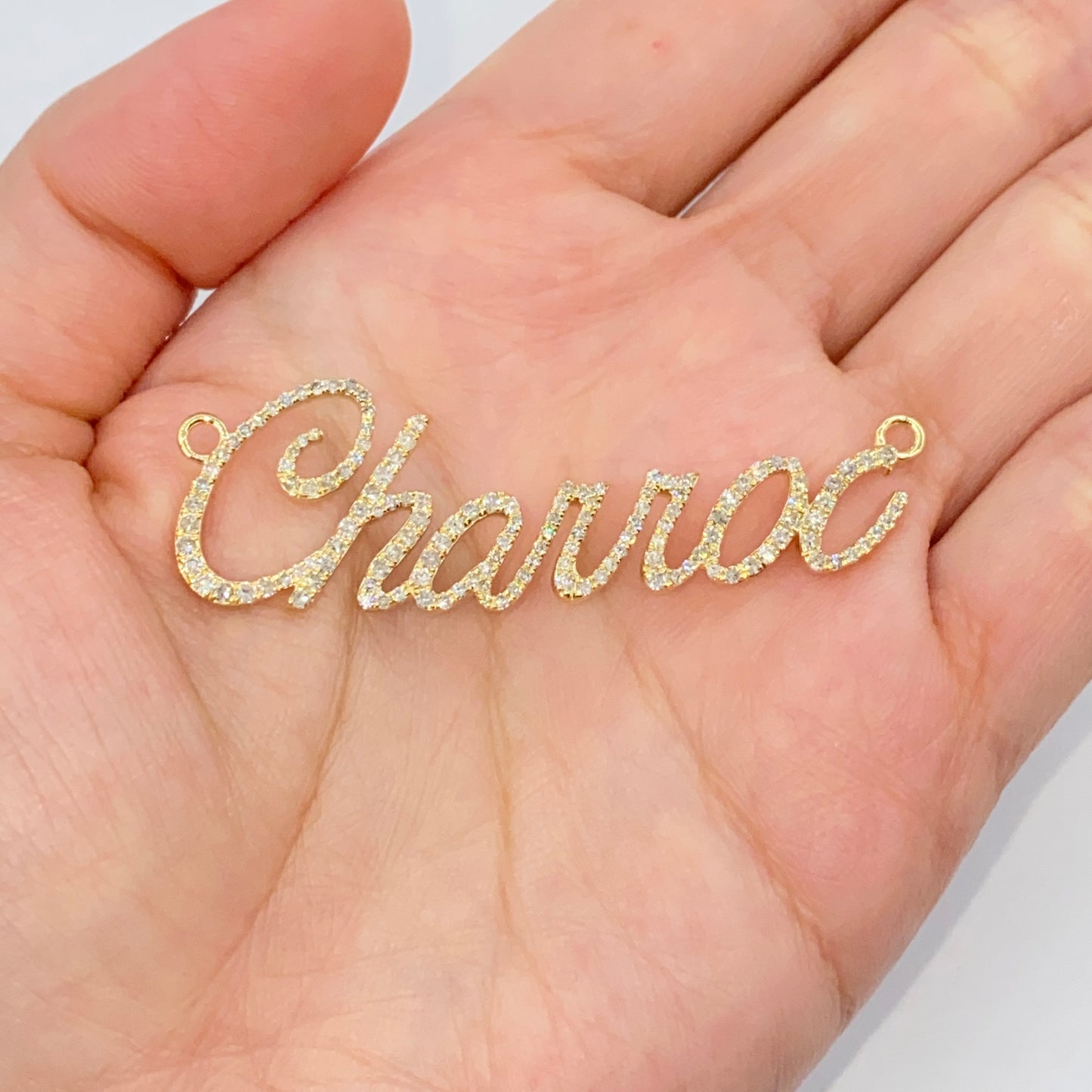 Custom Name Plate Diamond Pendants