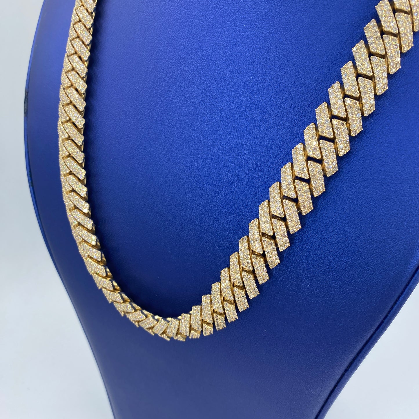 10K 13.5MM Cuban Link Diamond Chain 22"