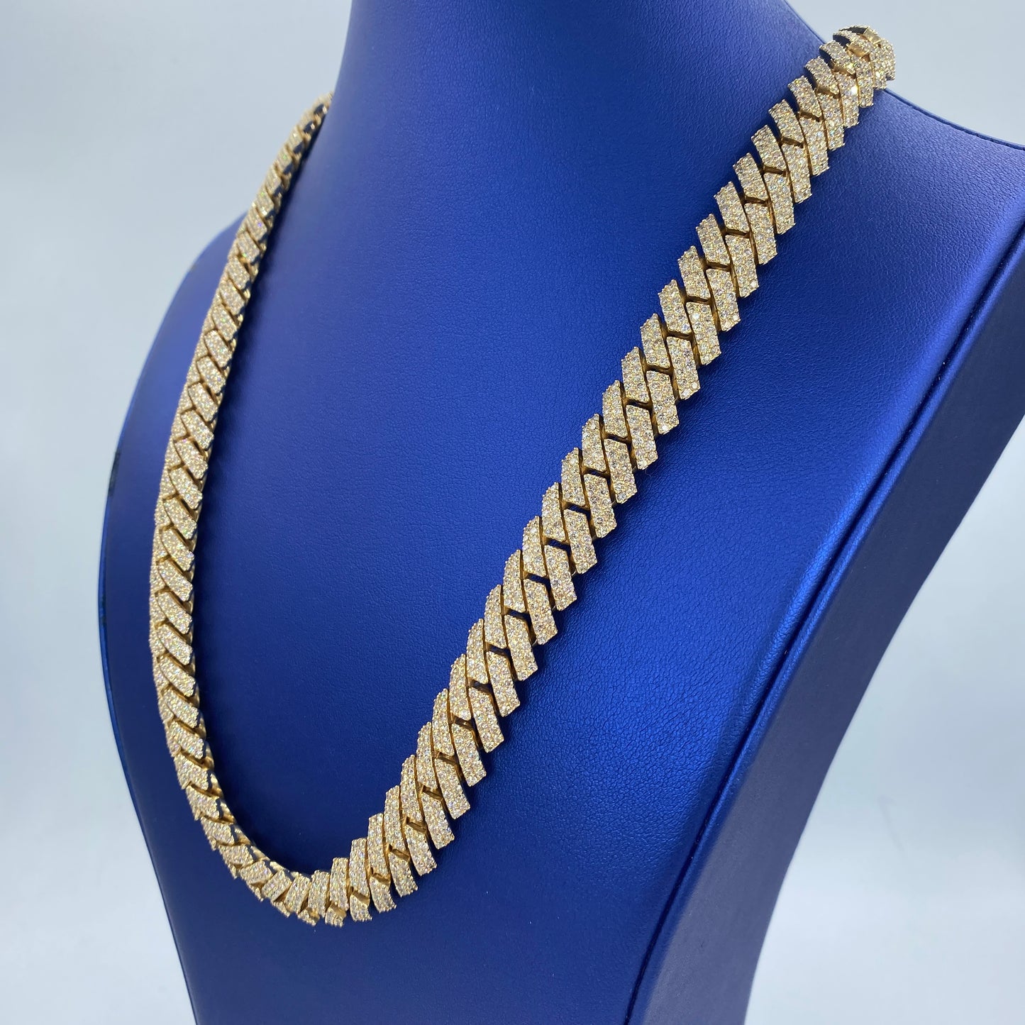 10K 13.5MM Cuban Link Diamond Chain 22"