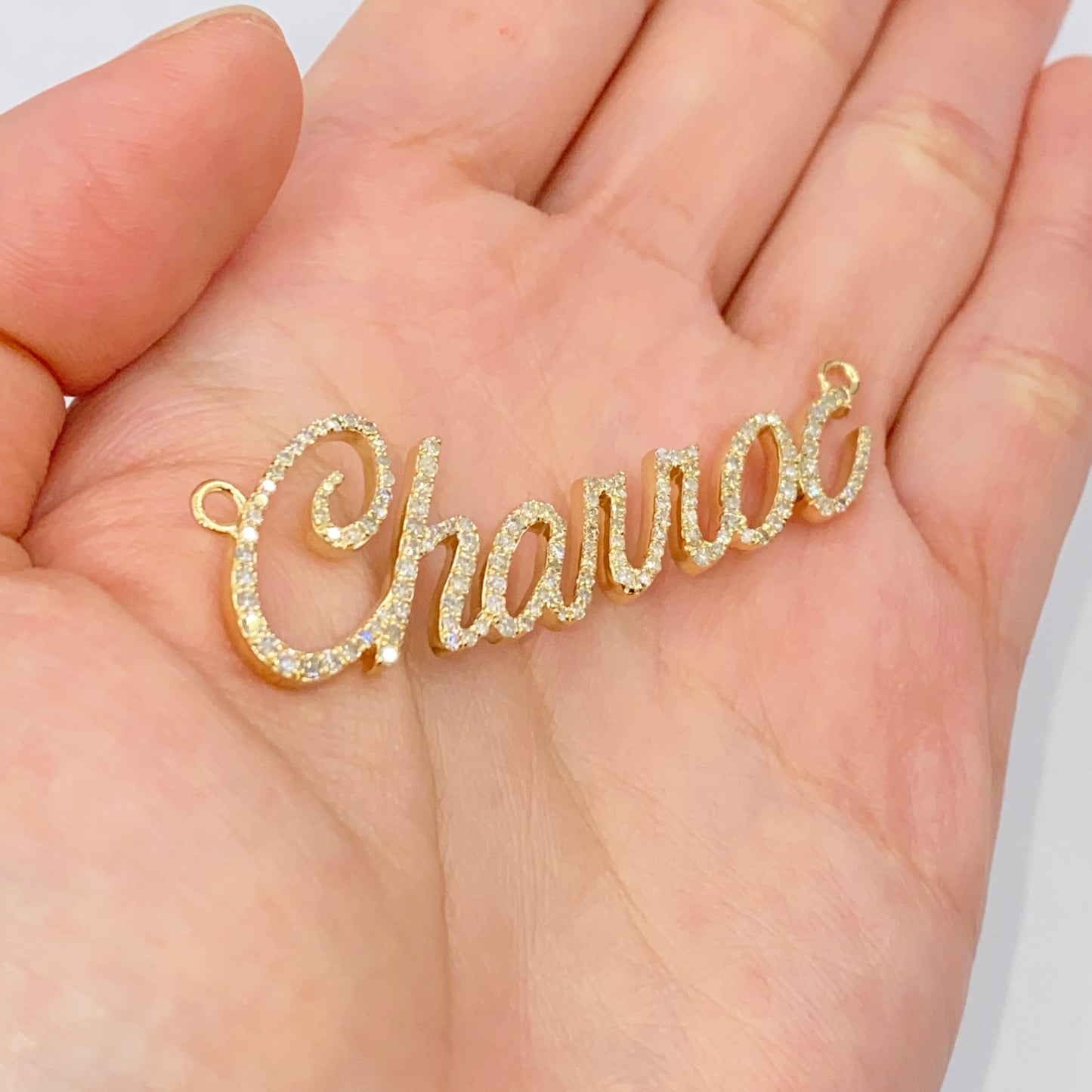 Custom Name Plate Diamond Pendants