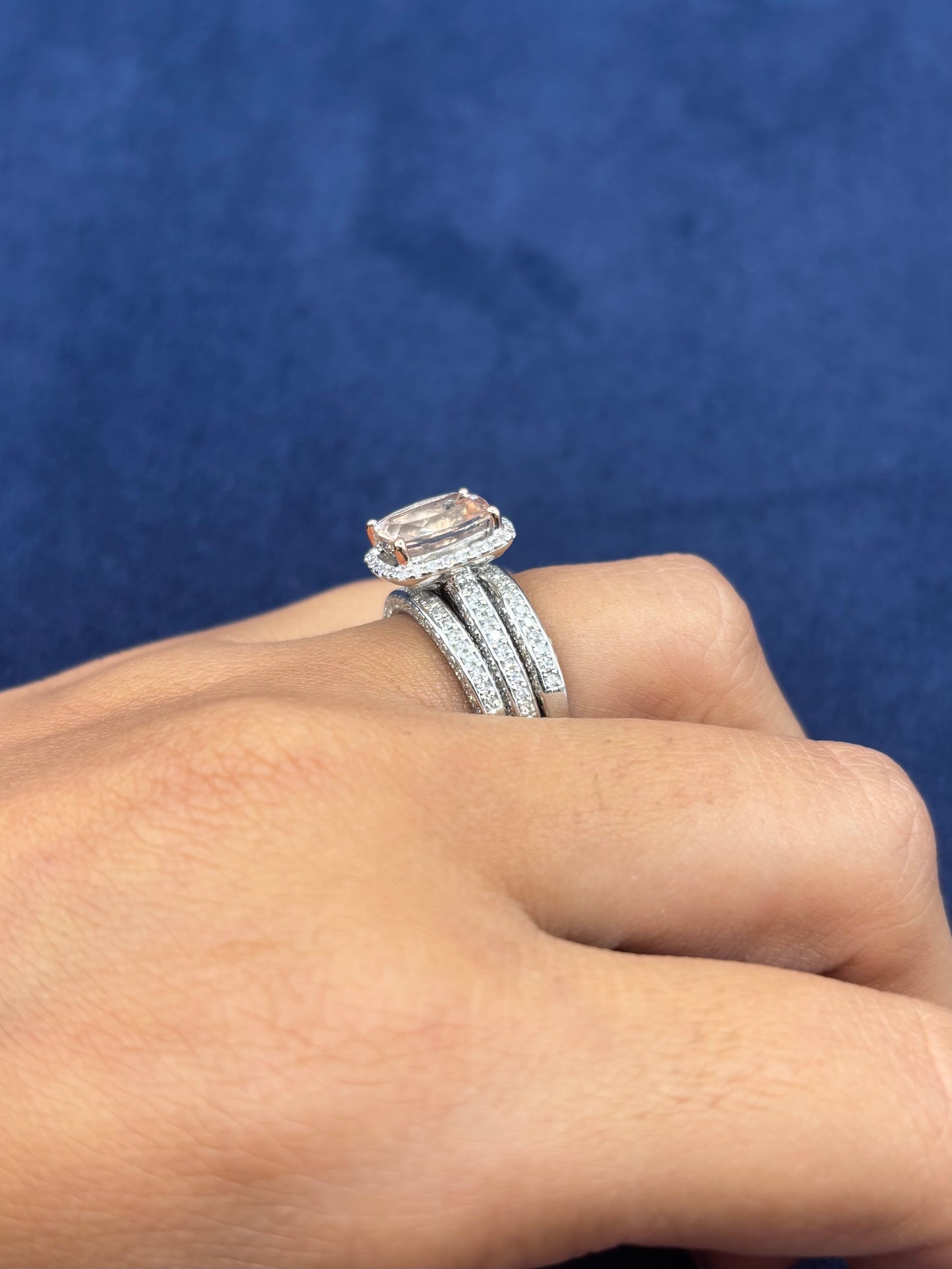 14k Gold and Pink Tourmaline Three Ring Effy Set