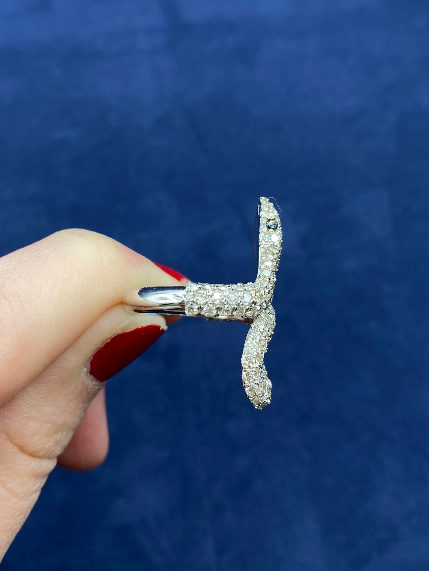 14K Serpent Diamond Snake Ring