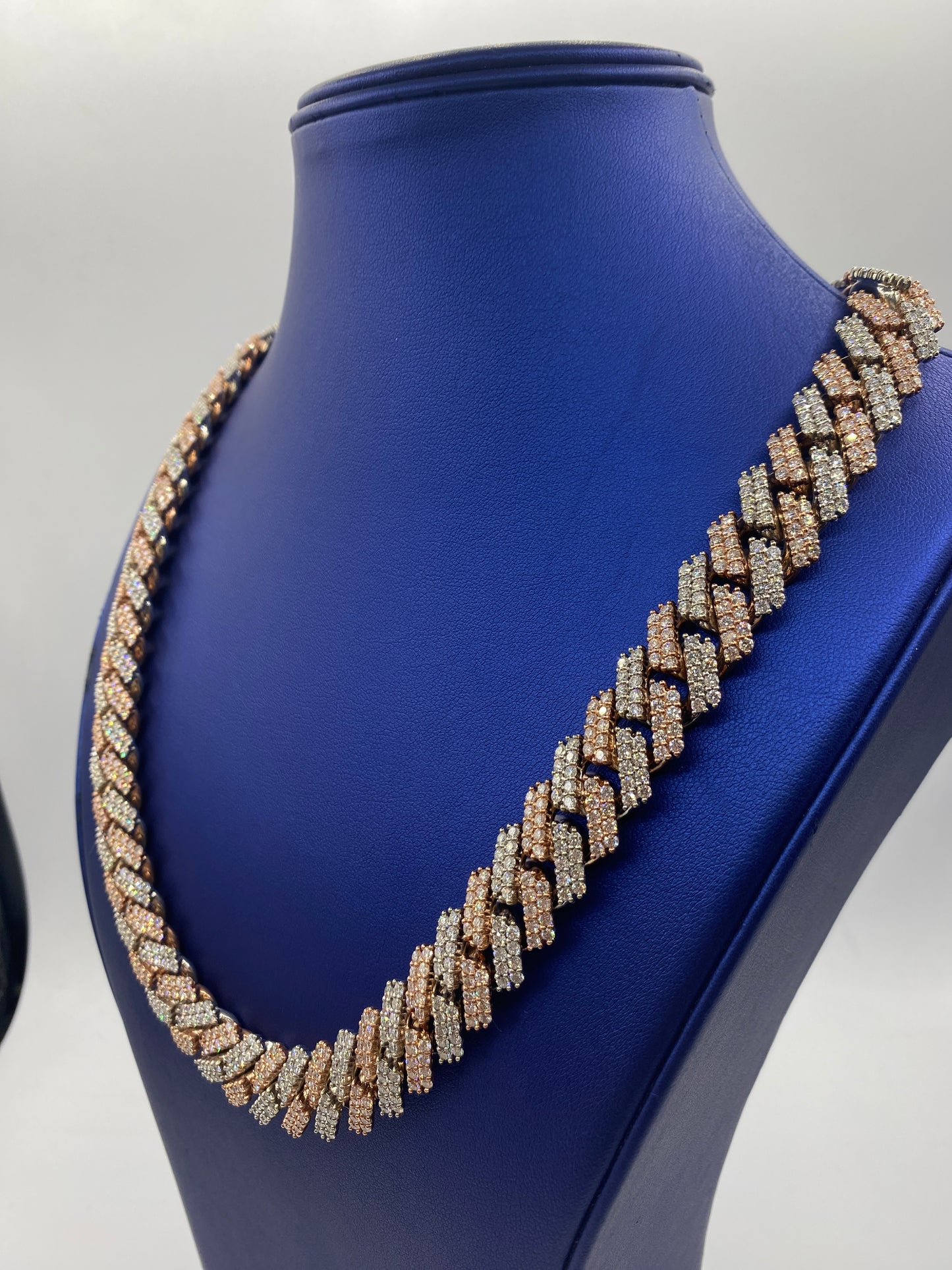 10K Two-Tone Diamond Cuban link chain 16mm