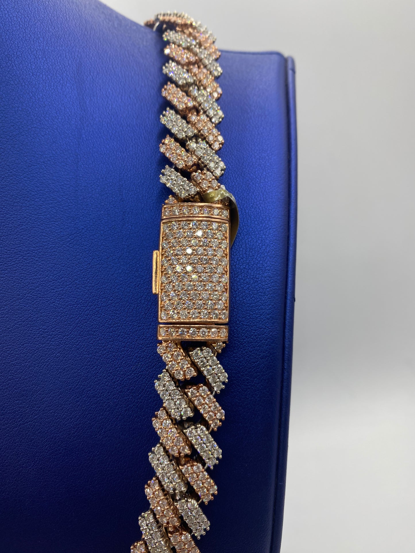 10K Two-Tone Diamond Cuban link chain 16mm