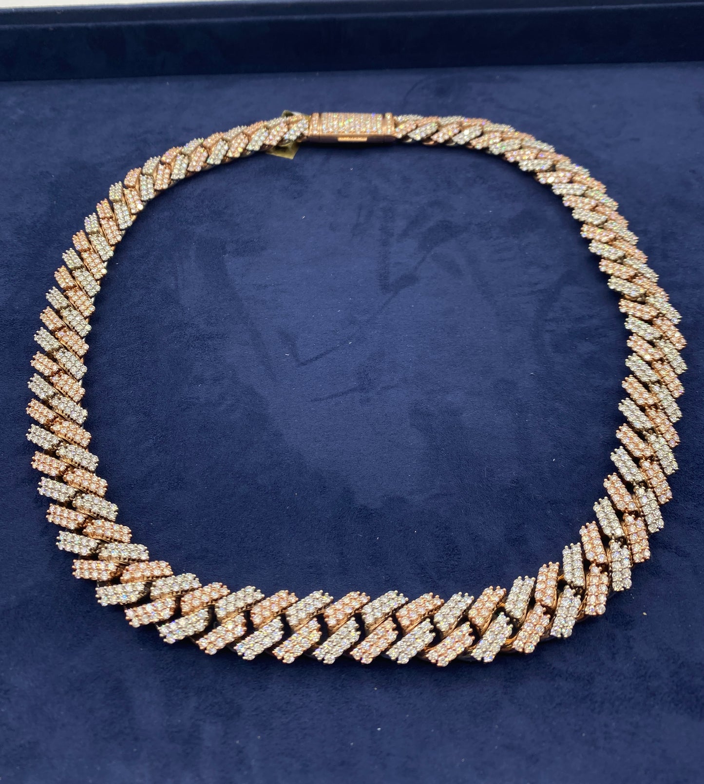 10K Two-Tone Diamond Cuban link chain 16mm