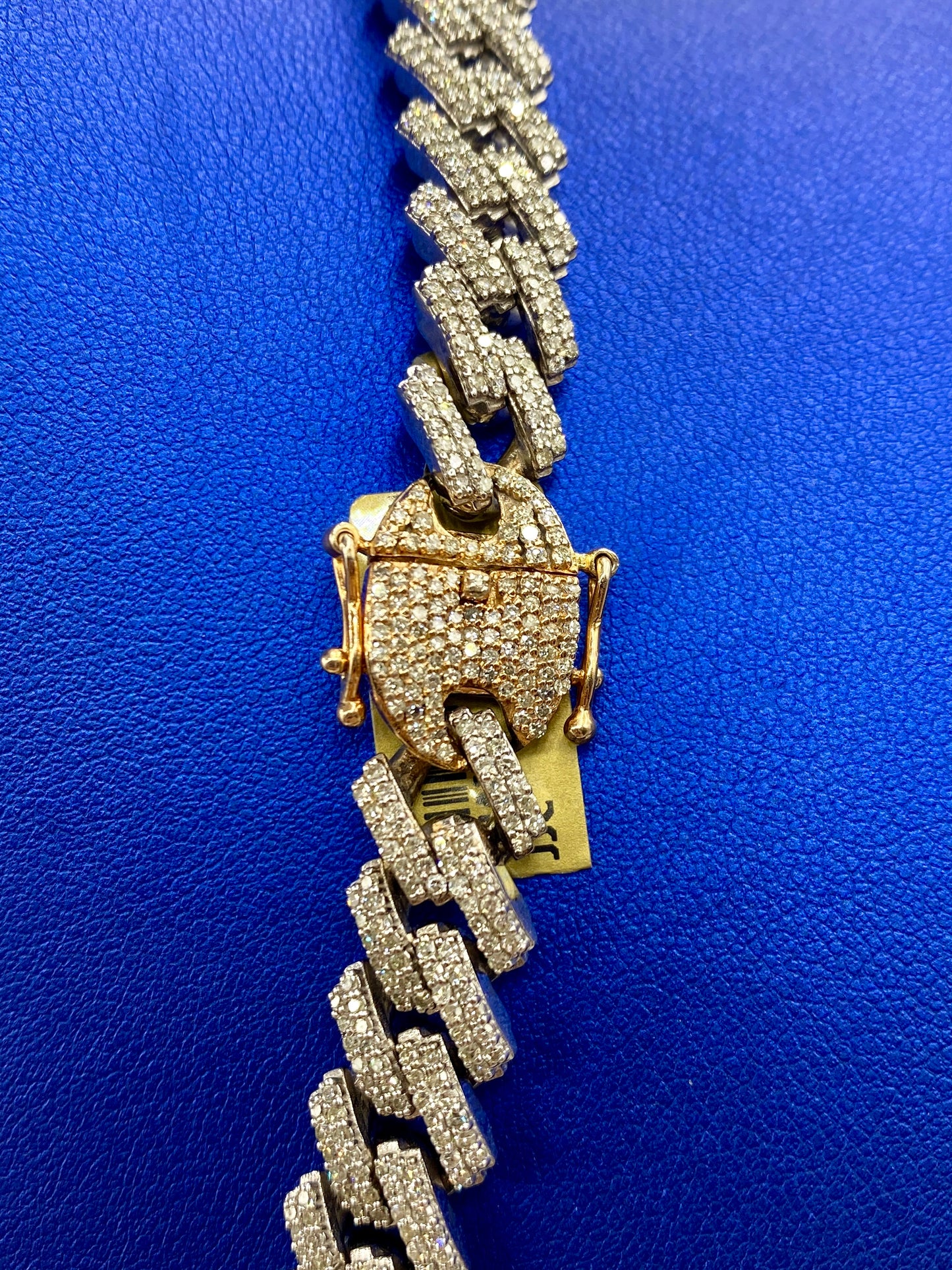 10K two-tone & diamonds cuban link 10mm