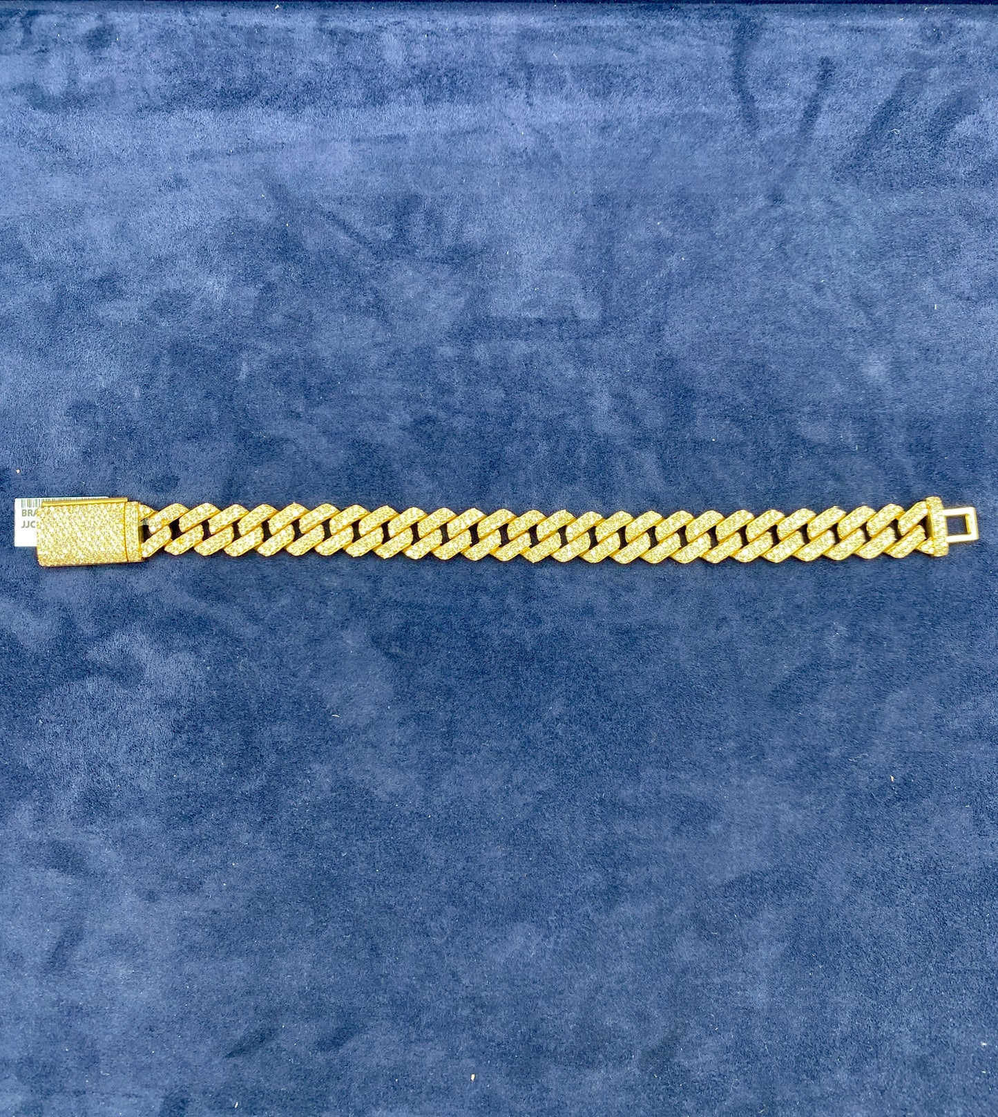 14 K gold & diamonds Cuban link bracelet 12mm