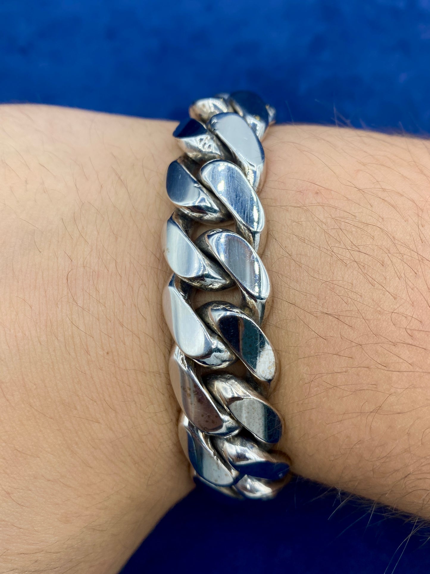 10K gold & diamonds cuban link bracelet 16.7mm
