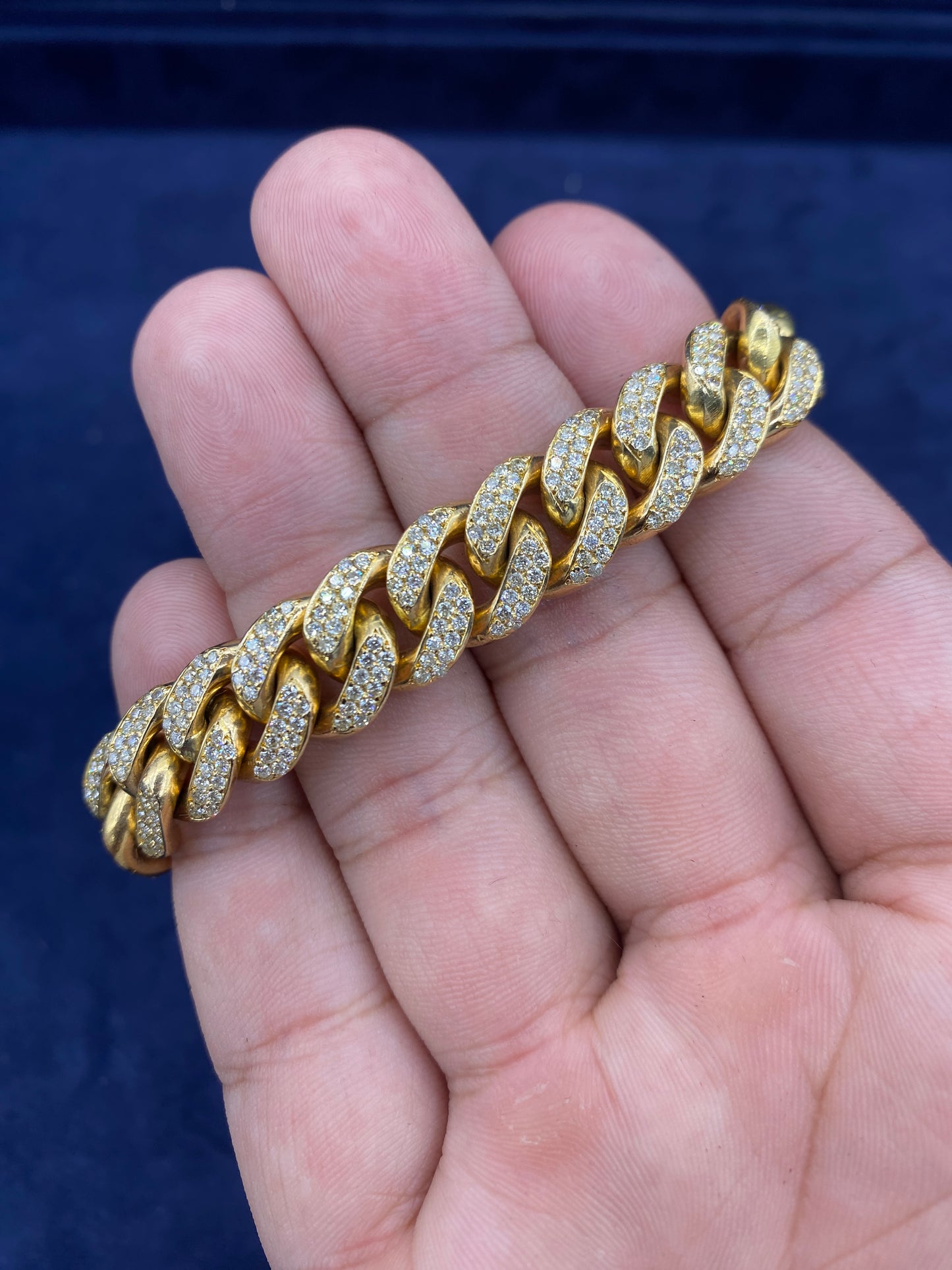 14K Gold & Diamond cuban link bracelet 12mm
