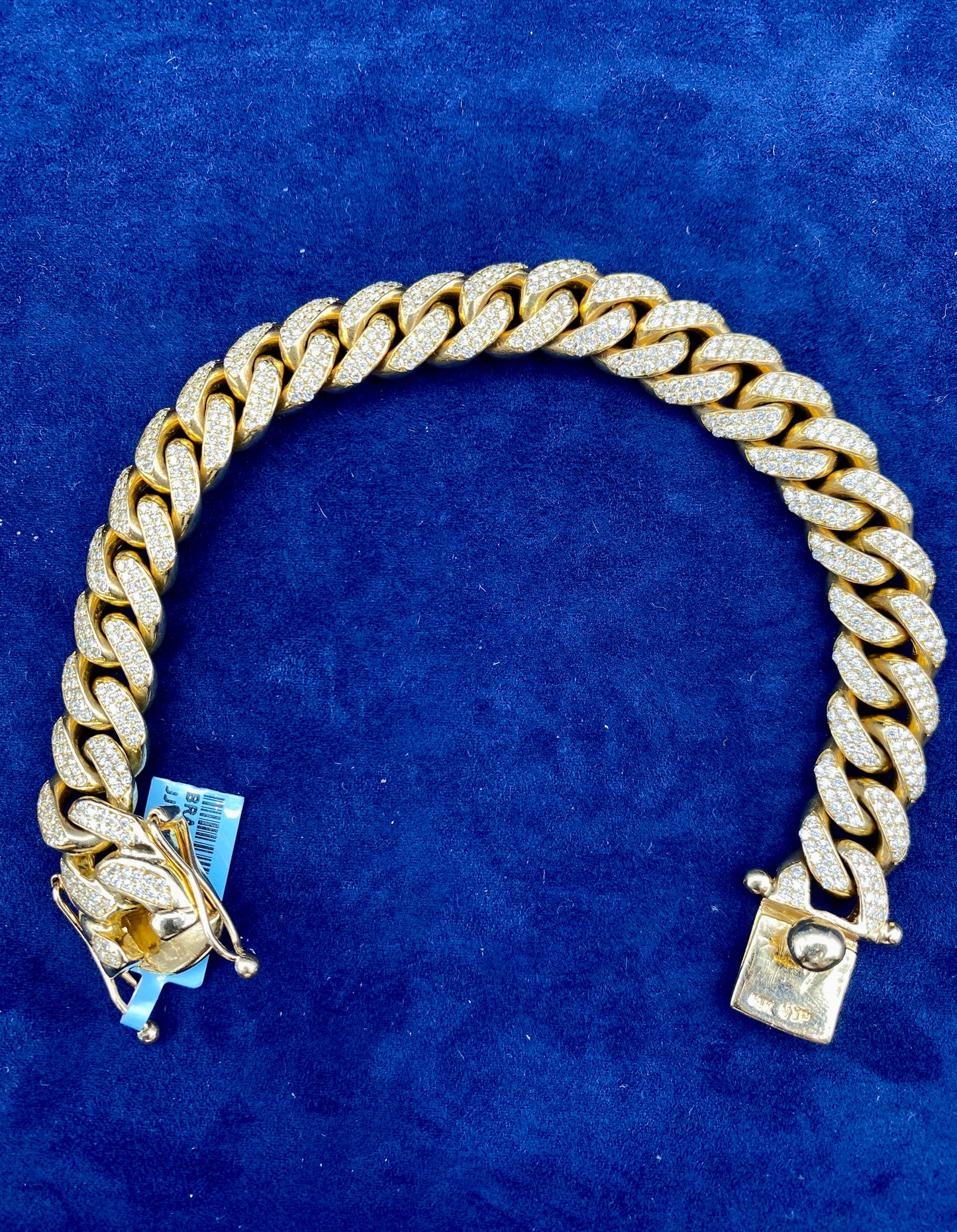 14K Gold & Diamond cuban link bracelet 12mm