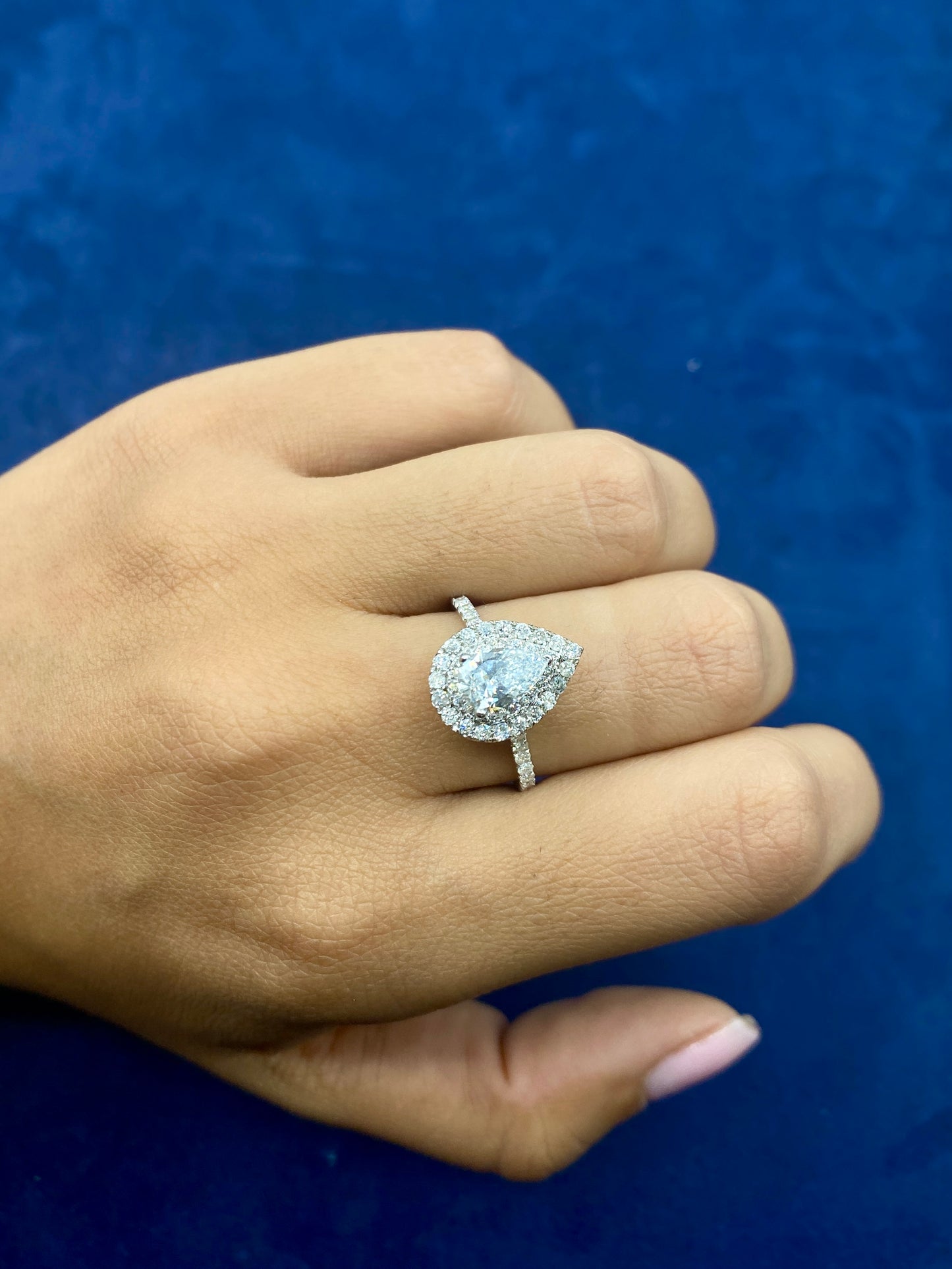 14k Pear Shape Lab Diamond Engagement RIng