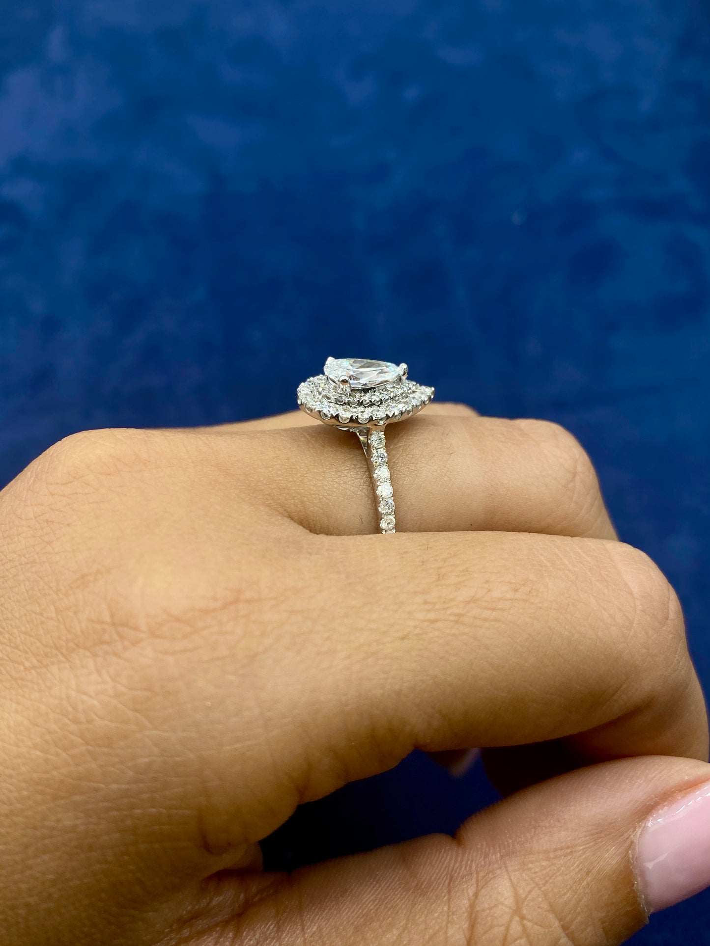 14k Pear Shape Lab Diamond Engagement RIng