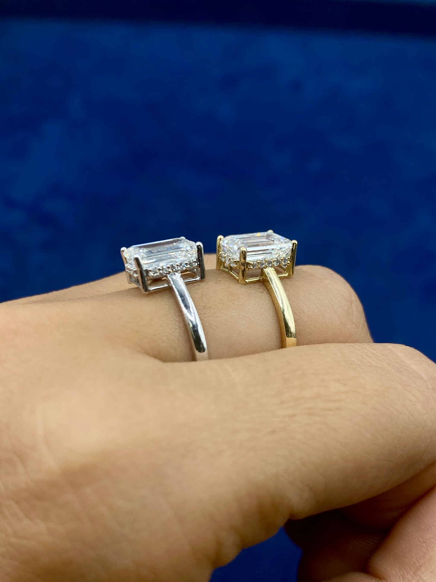 14k Emerald Cut Lab Diamond Engagement RIng