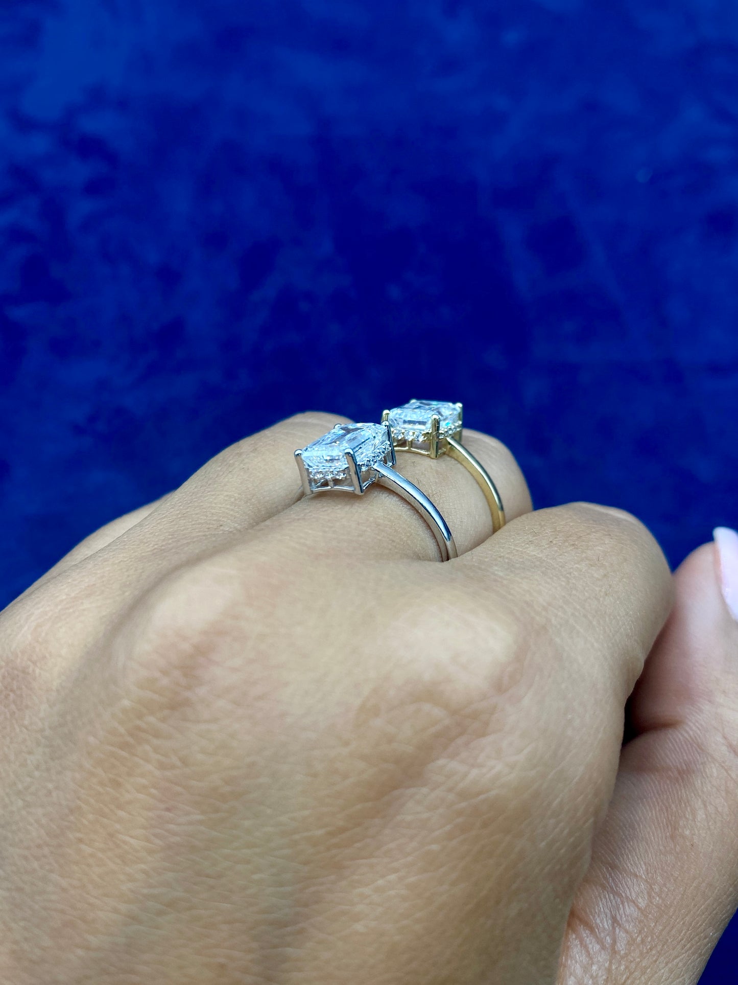 14k Emerald Cut Lab Diamond Engagement RIng