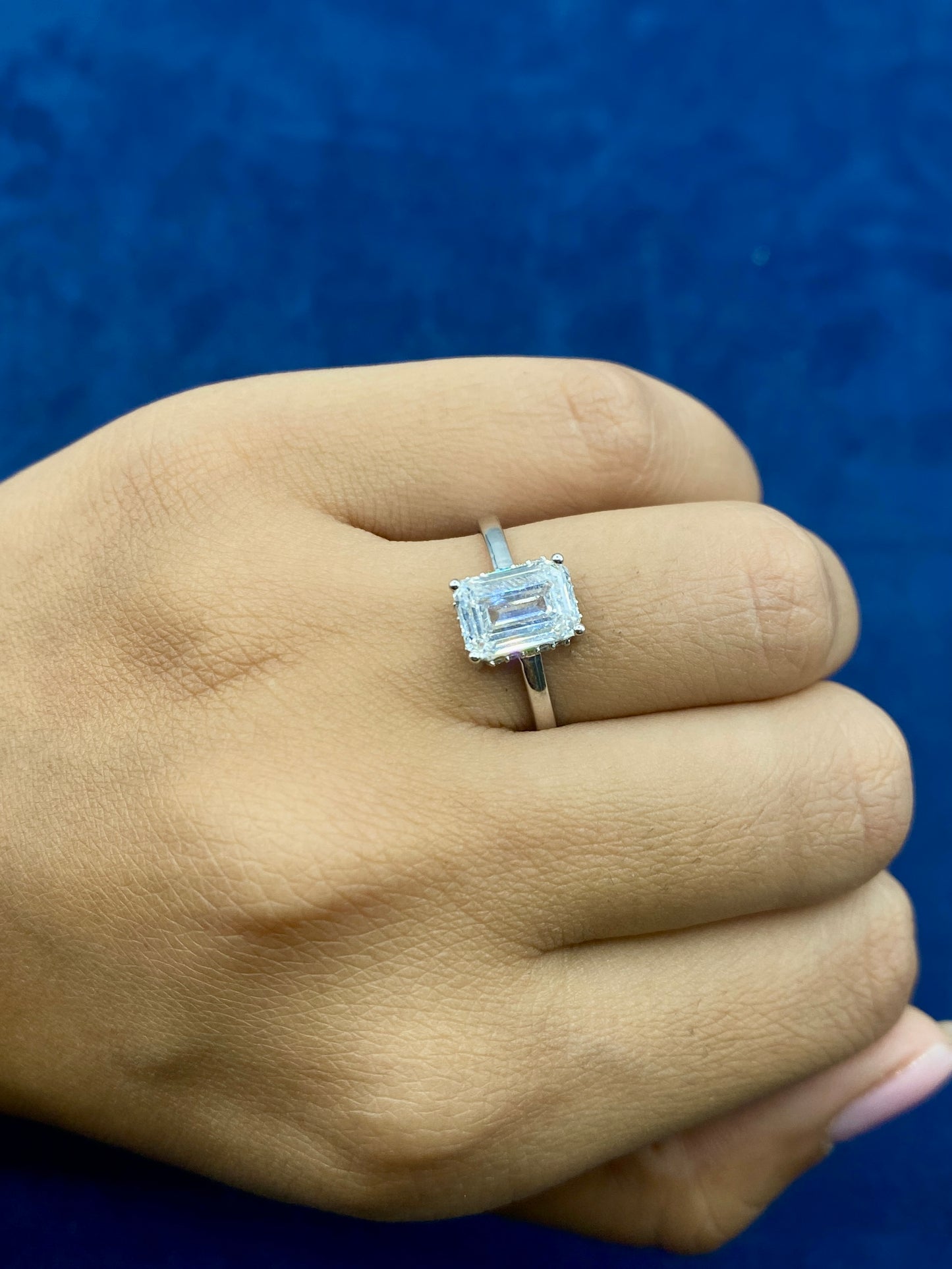 14k Emerald Cut Lab Diamond Engagement RIng