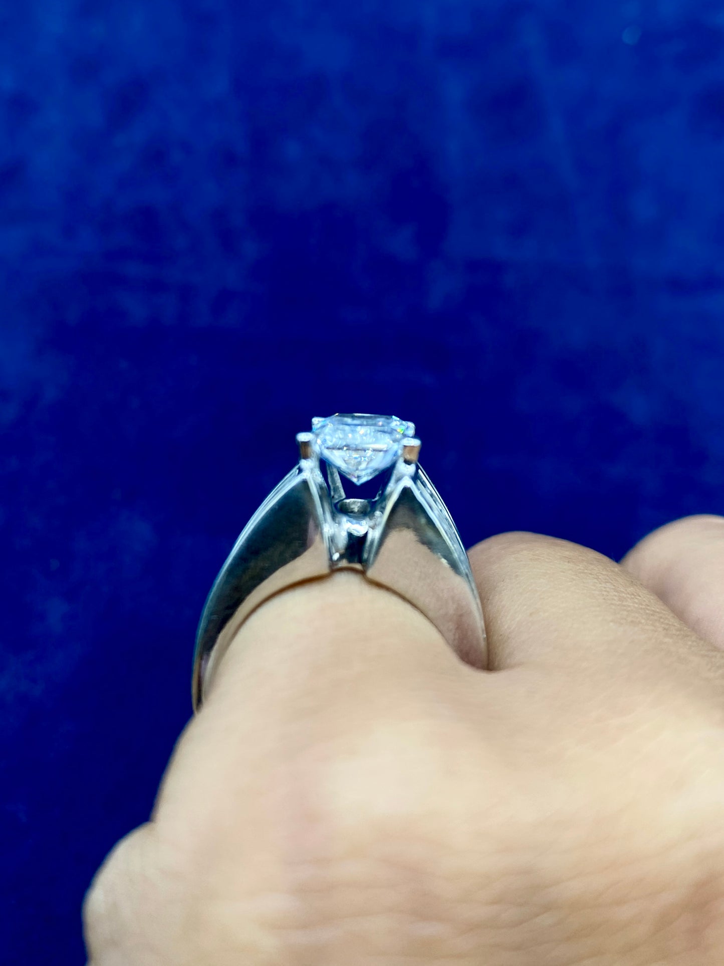 14k Thick Radiant Cut Lab Center Engagement Ring