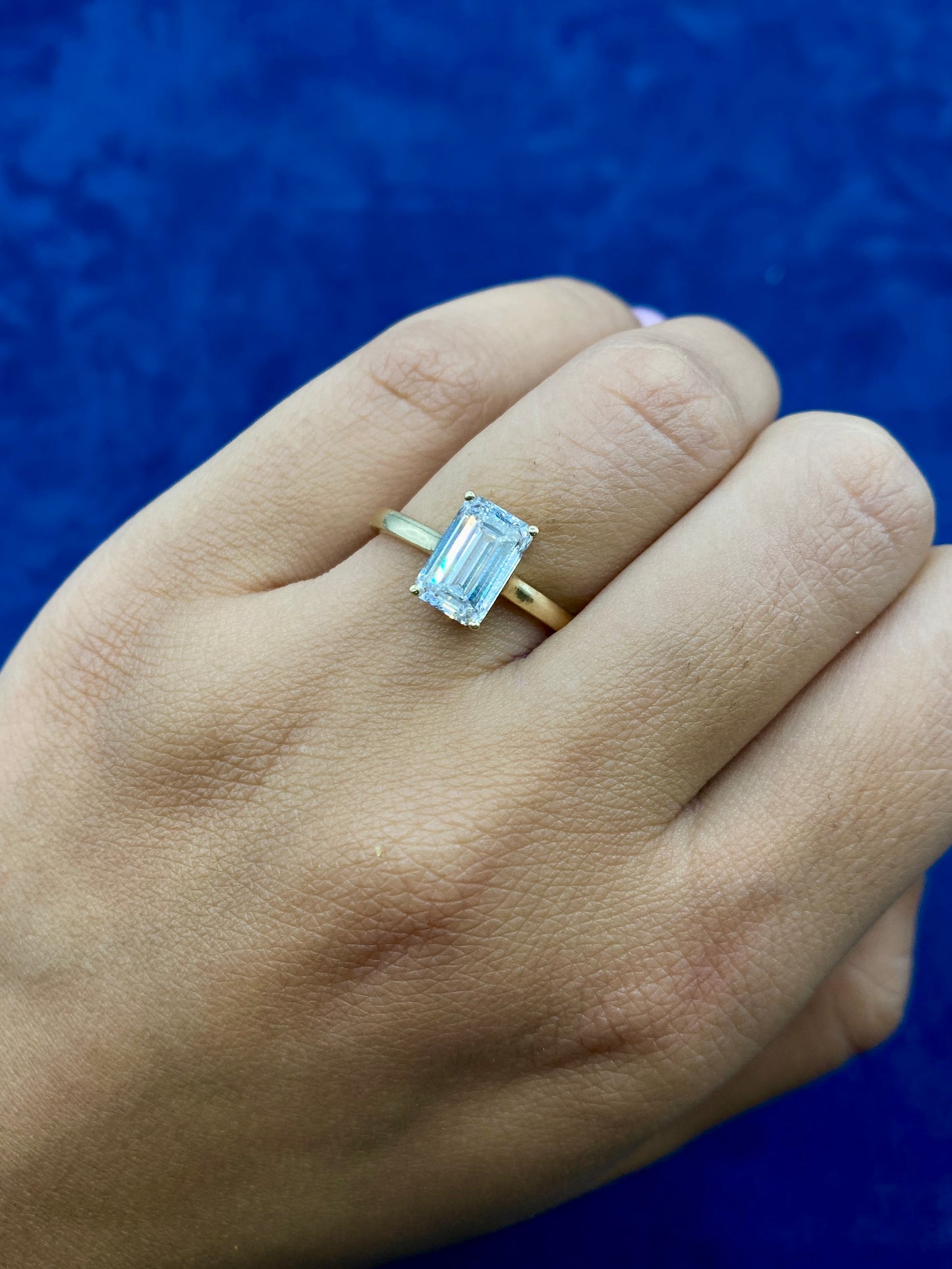 14k Emerald Shaped Lab Diamonds
